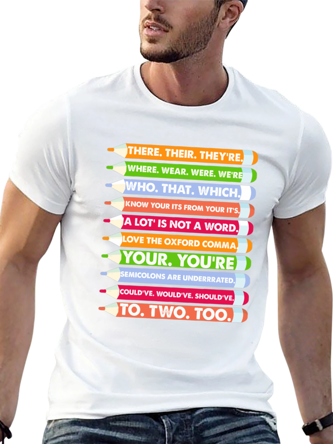 Grammar Pencils T-Shirt - English Teacher Tee
