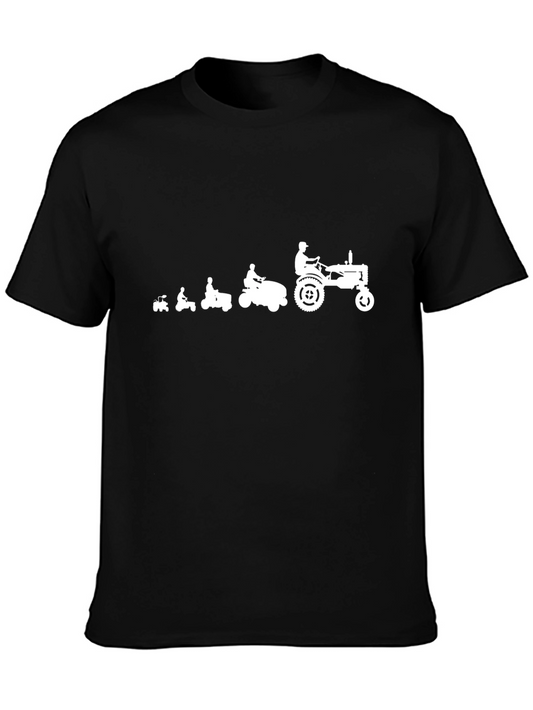Tractor Evolution Graphic Tee - Black Cotton Blend