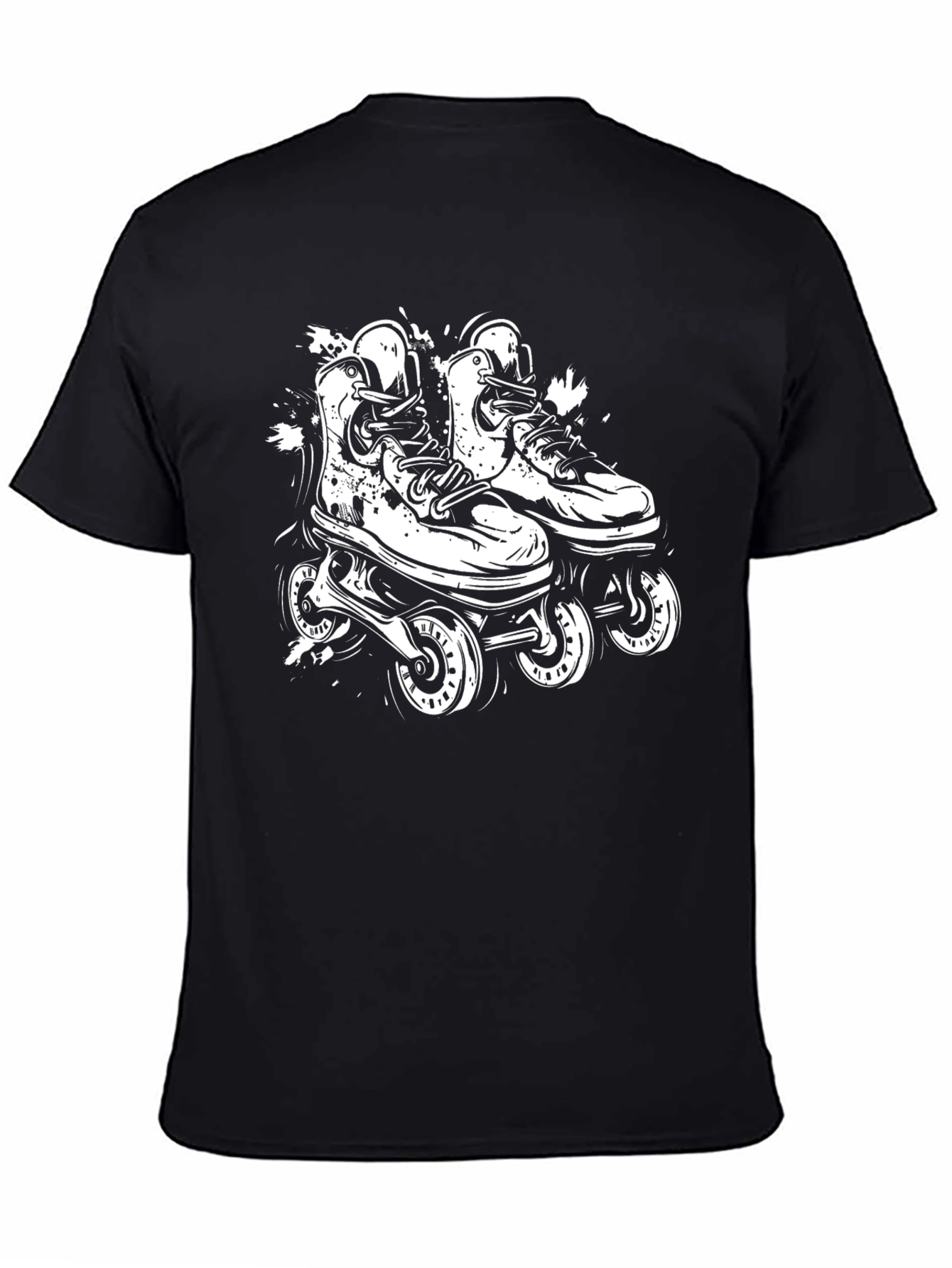 Roller Skate Graphic Tee - Black Casual Shirt