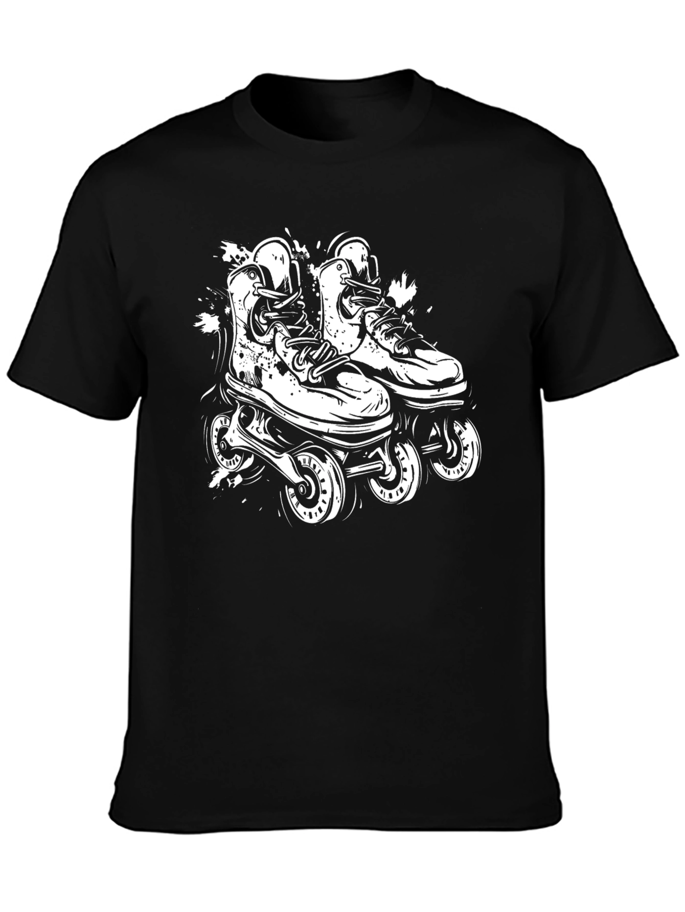 Roller Skate Graphic Tee - Black Casual Shirt