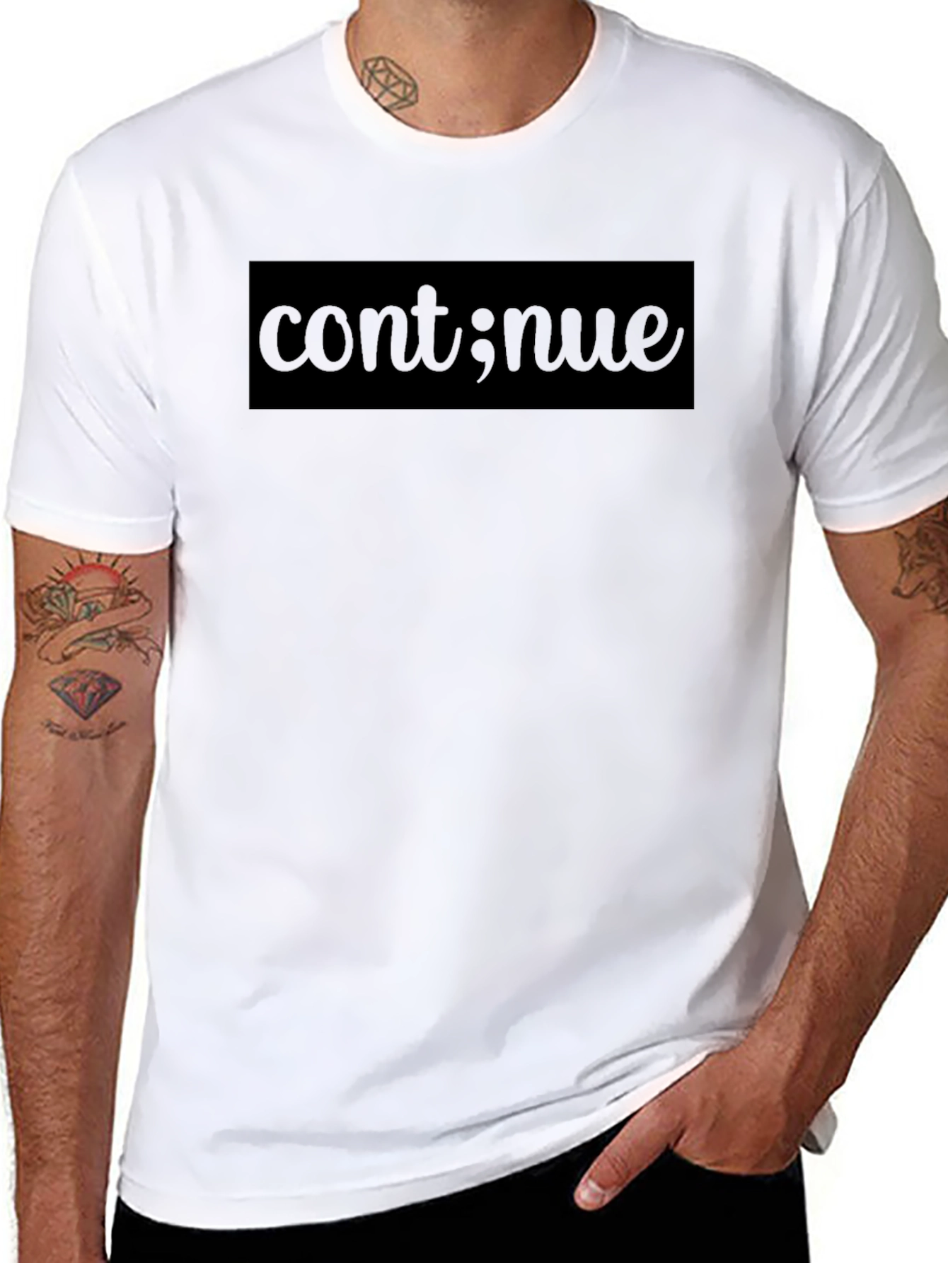 Continue Script Black T-Shirt