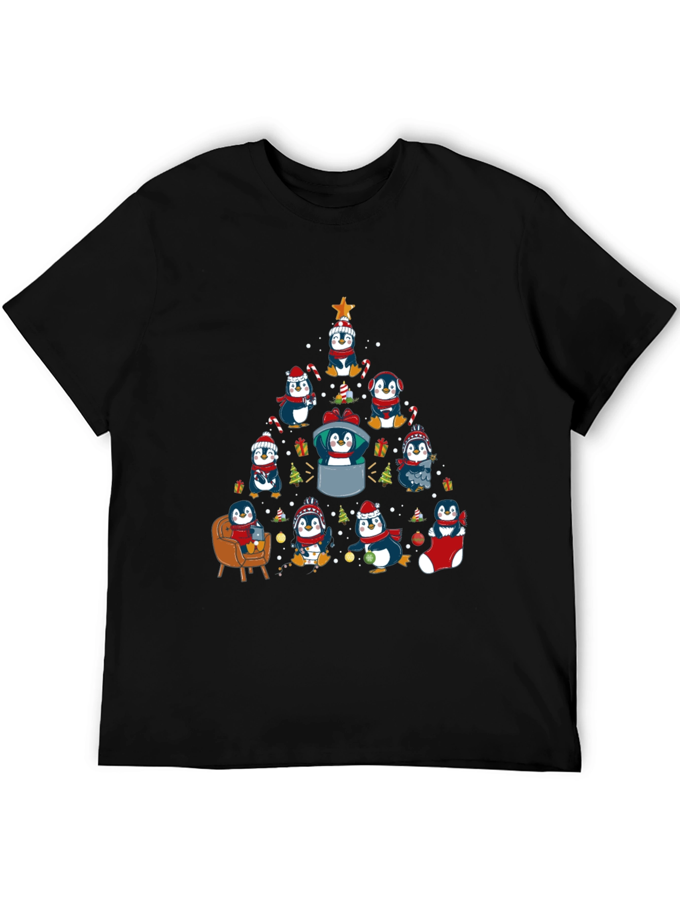 Penguin Christmas Tree Graphic Tee