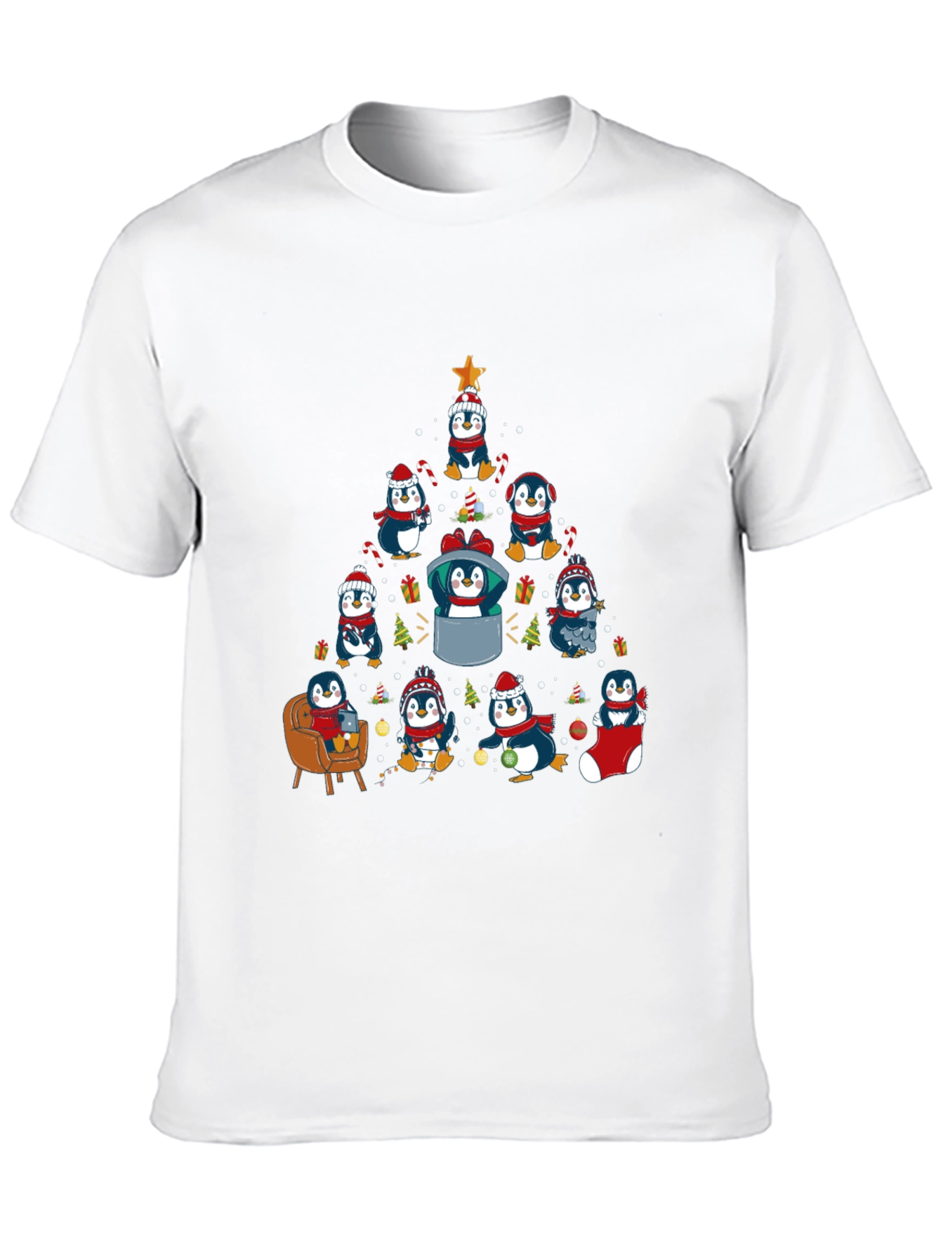 Penguin Christmas Tree Graphic Tee
