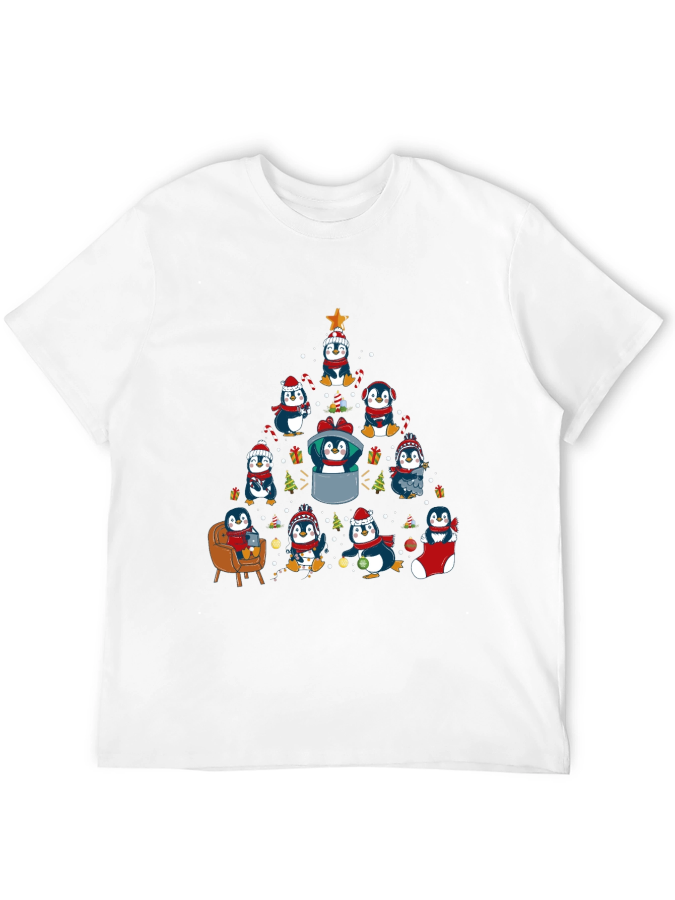 Penguin Christmas Tree Graphic Tee