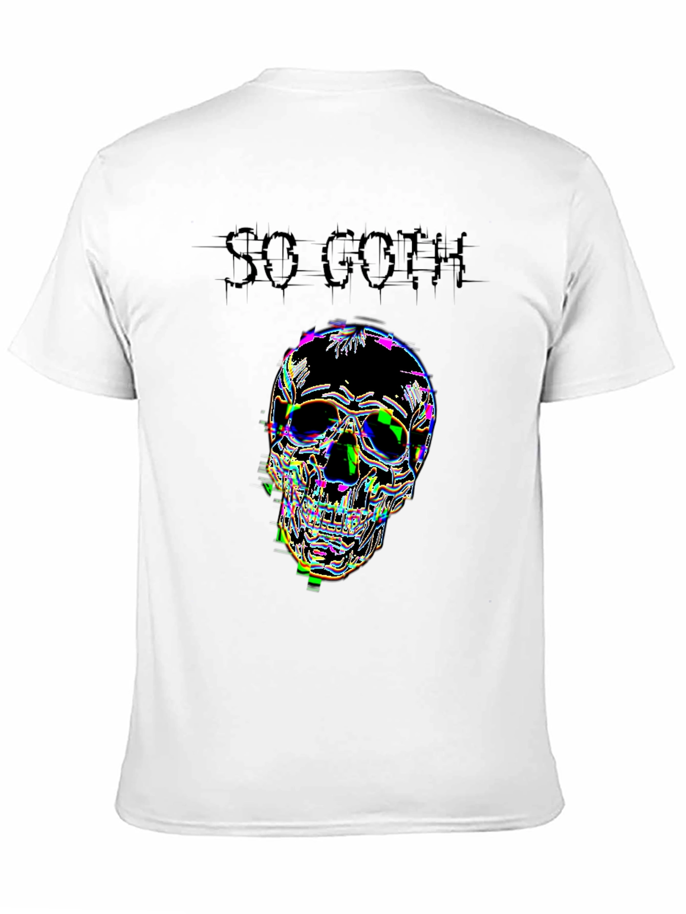 So Goth Glitch Skull Black T-Shirt