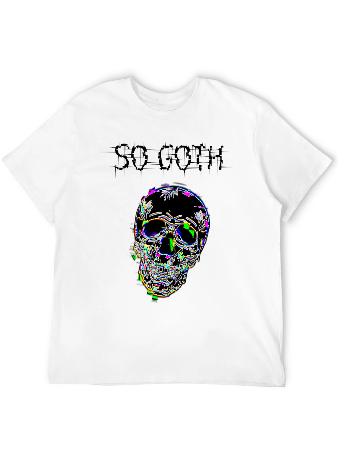 So Goth Glitch Skull Black T-Shirt