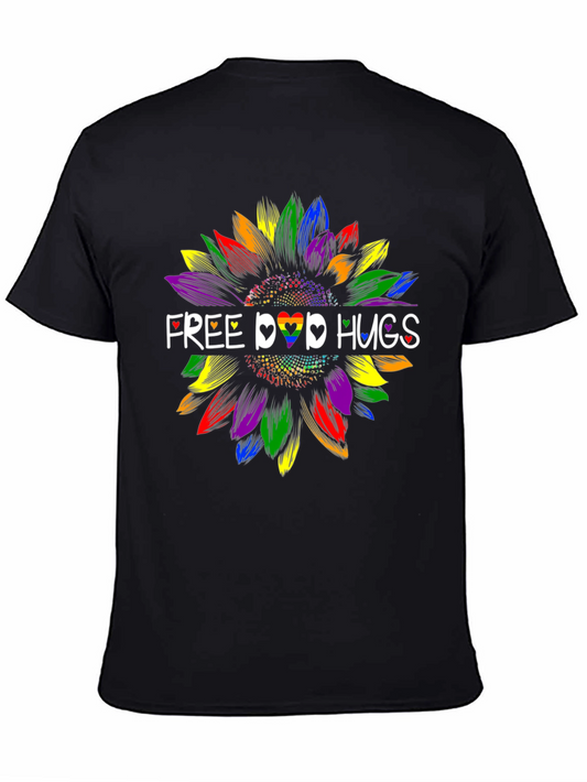Free LGBTQ+ Hugs Sunflower T-Shirt