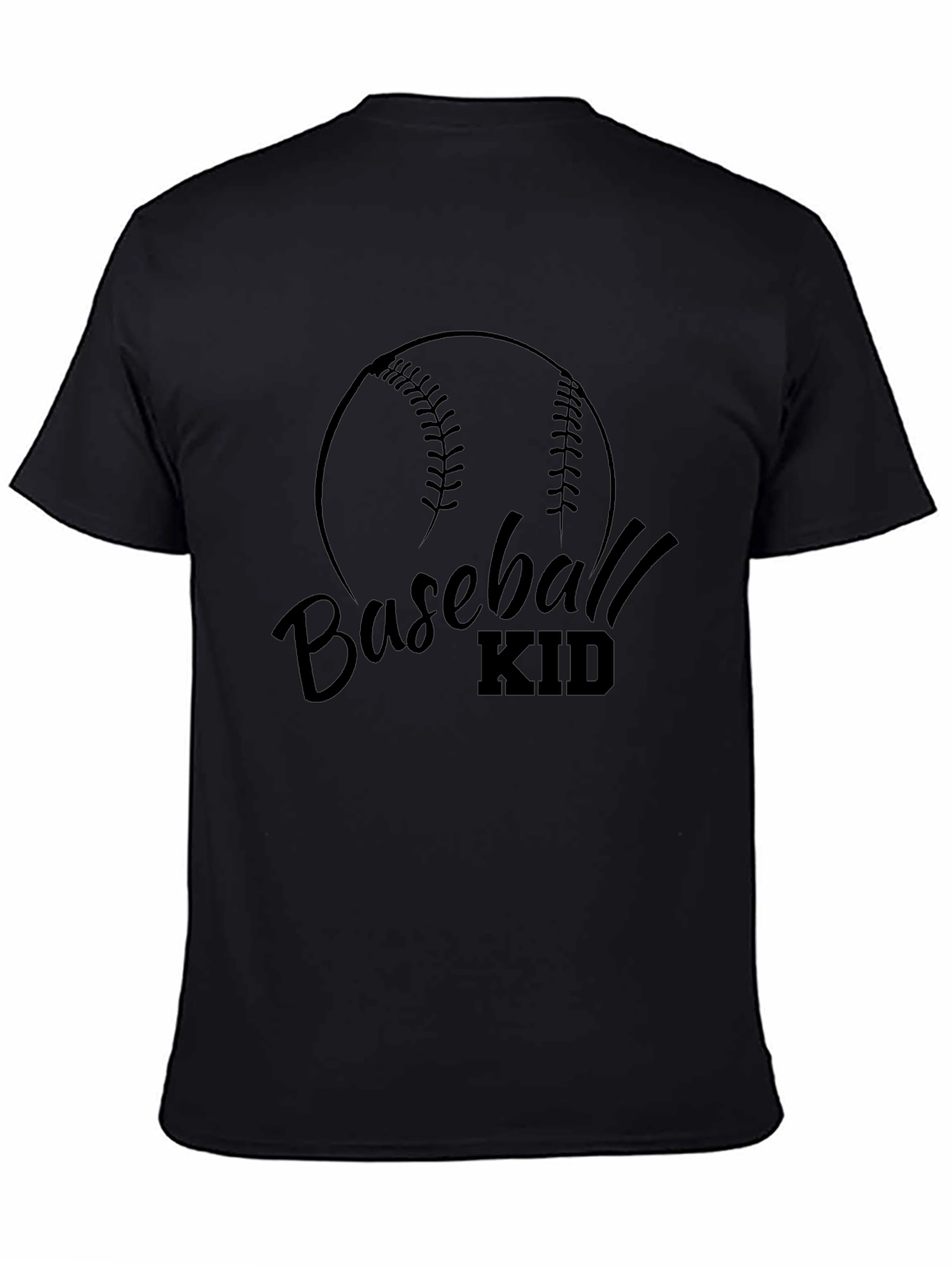 Baseball Kid Graphic T-Shirt - Black