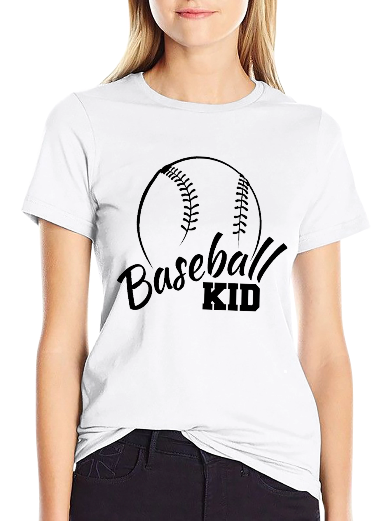 Baseball Kid Graphic T-Shirt - Black