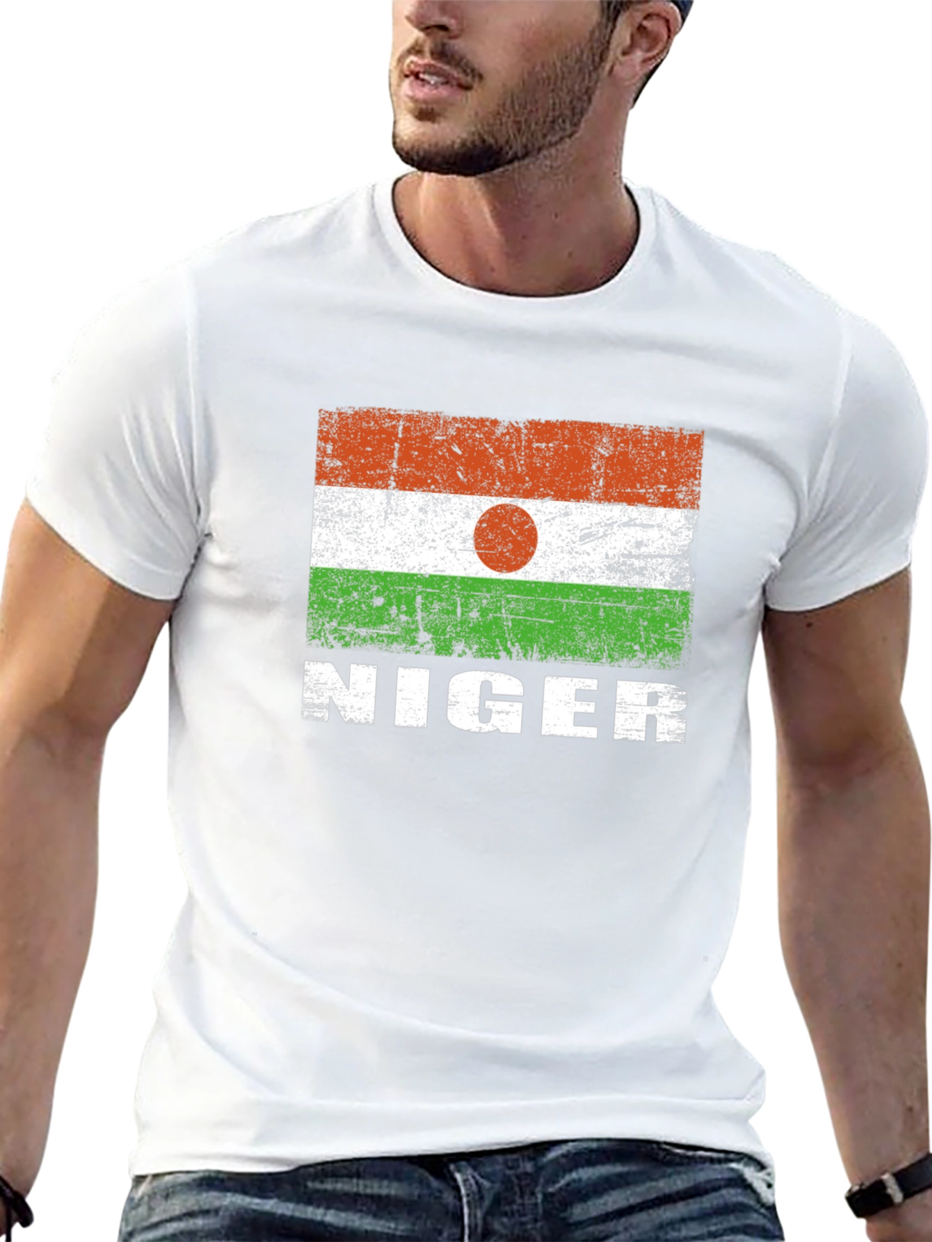 Niger Flag T-Shirt - Distressed Design