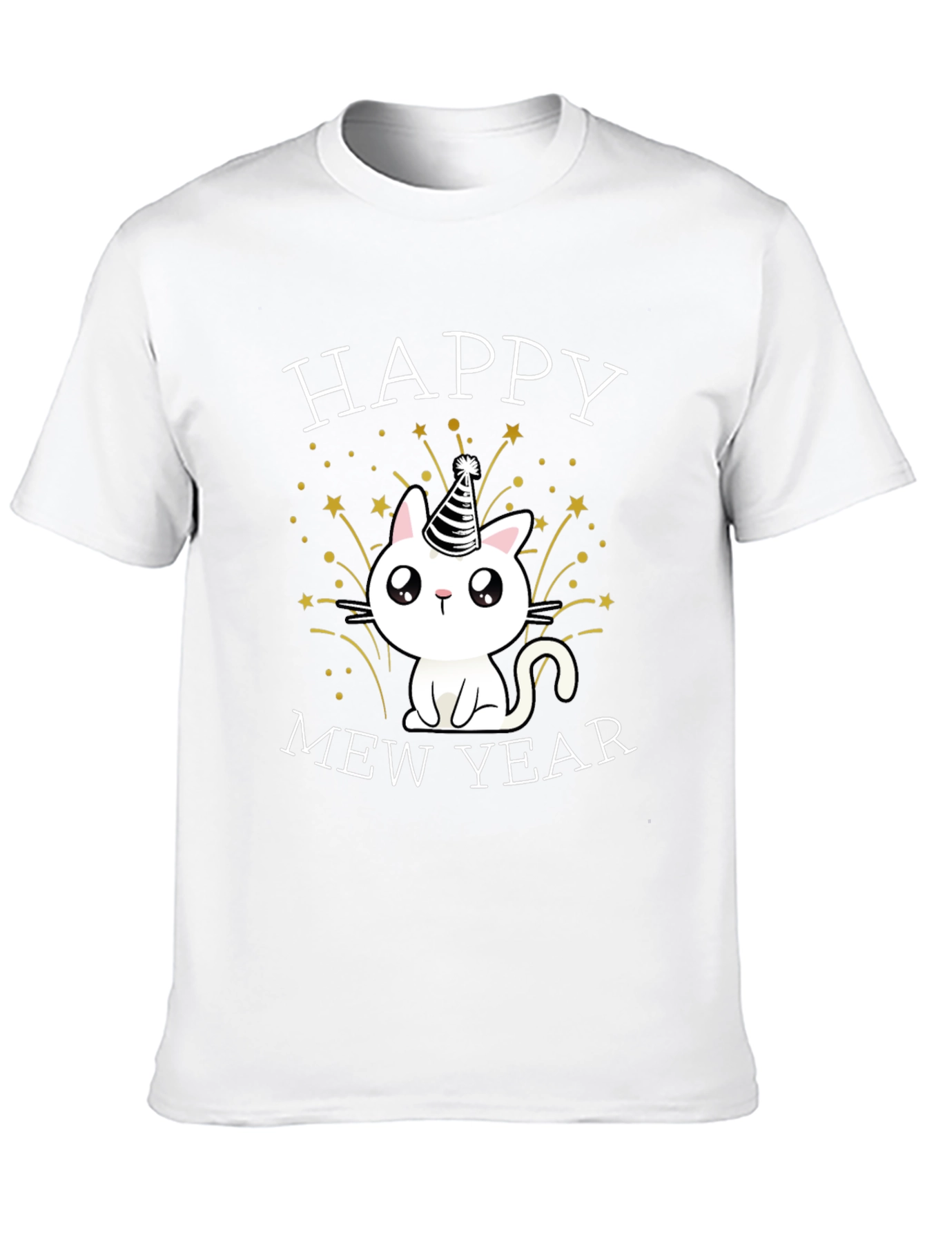 Happy Mew Year T-Shirt Cat Lover New Year Tee