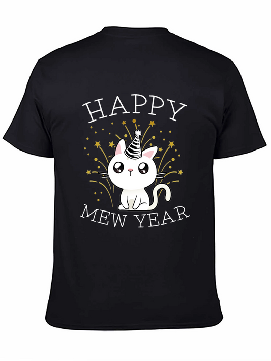 Happy Mew Year T-Shirt Cat Lover New Year Tee