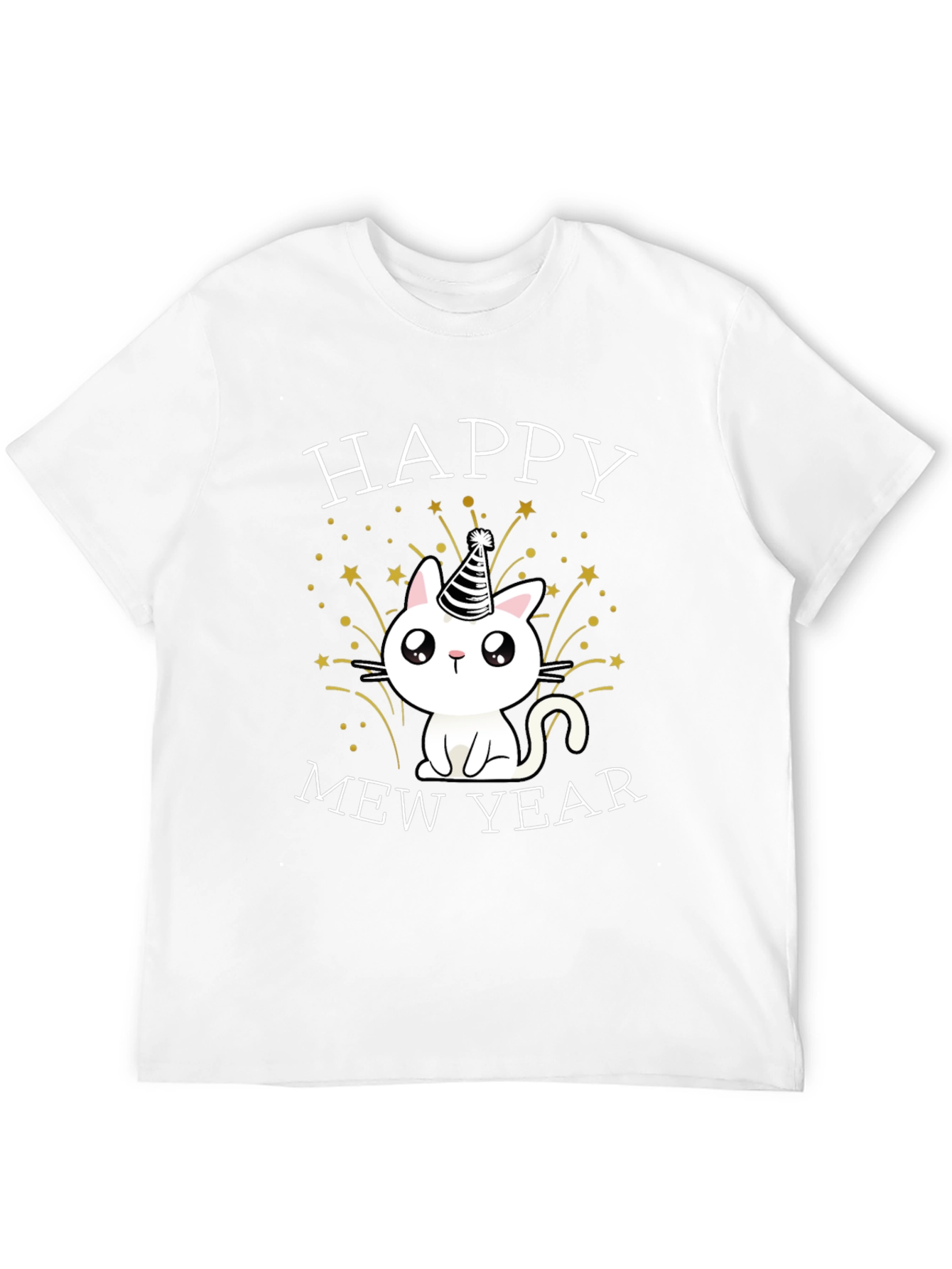 Happy Mew Year T-Shirt Cat Lover New Year Tee