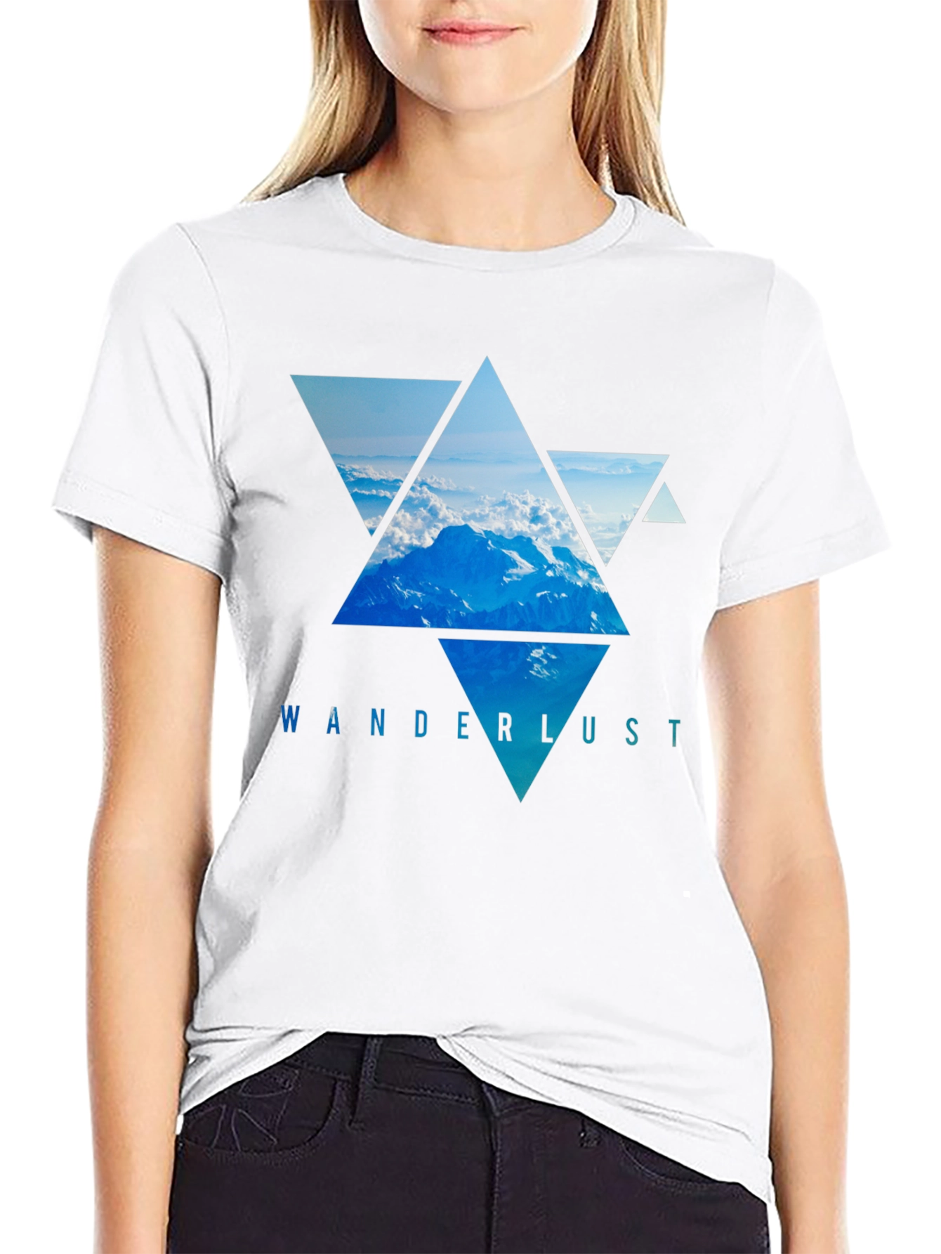 Wanderlust Mountain Triangle Graphic Tee