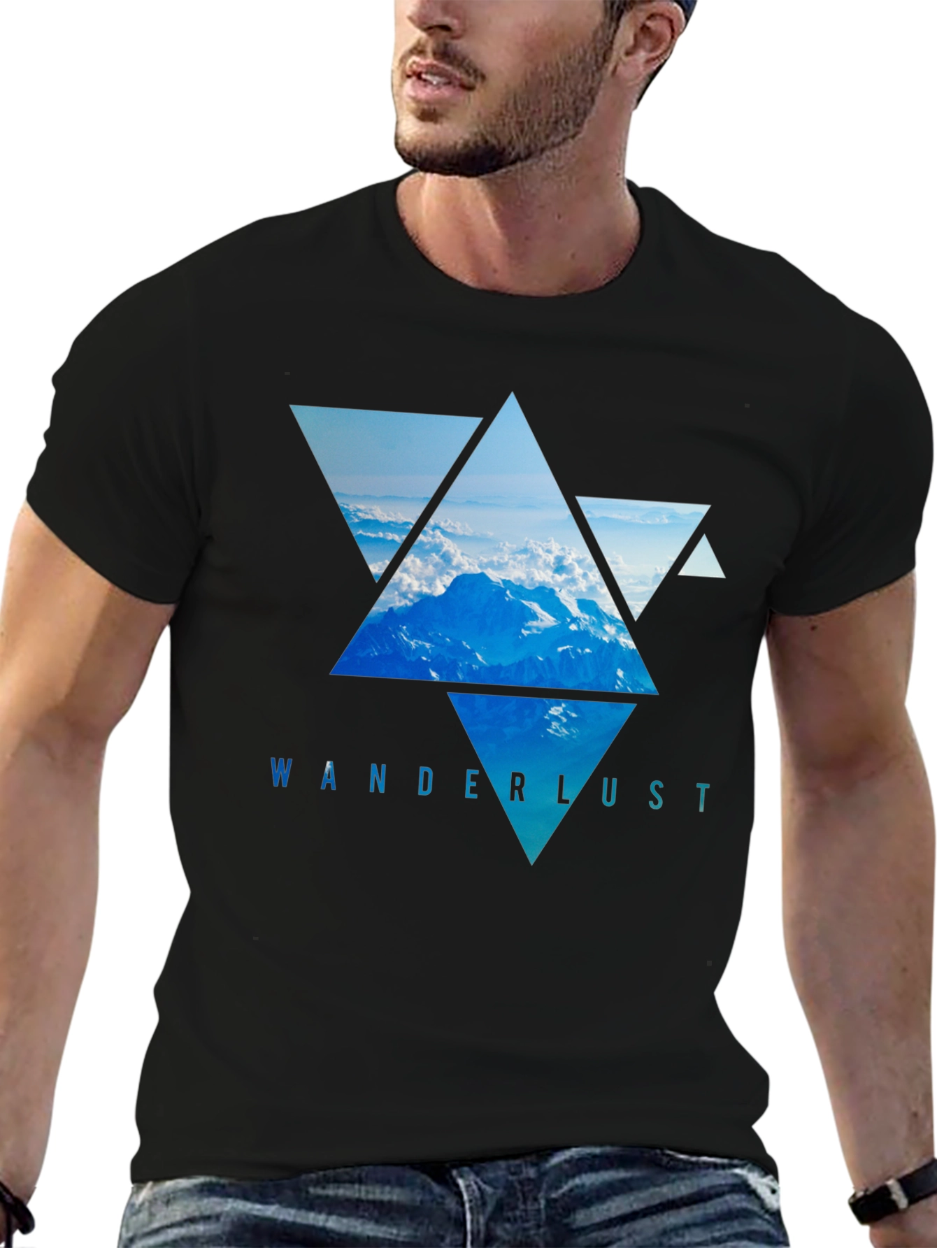 Wanderlust Mountain Triangle Graphic Tee