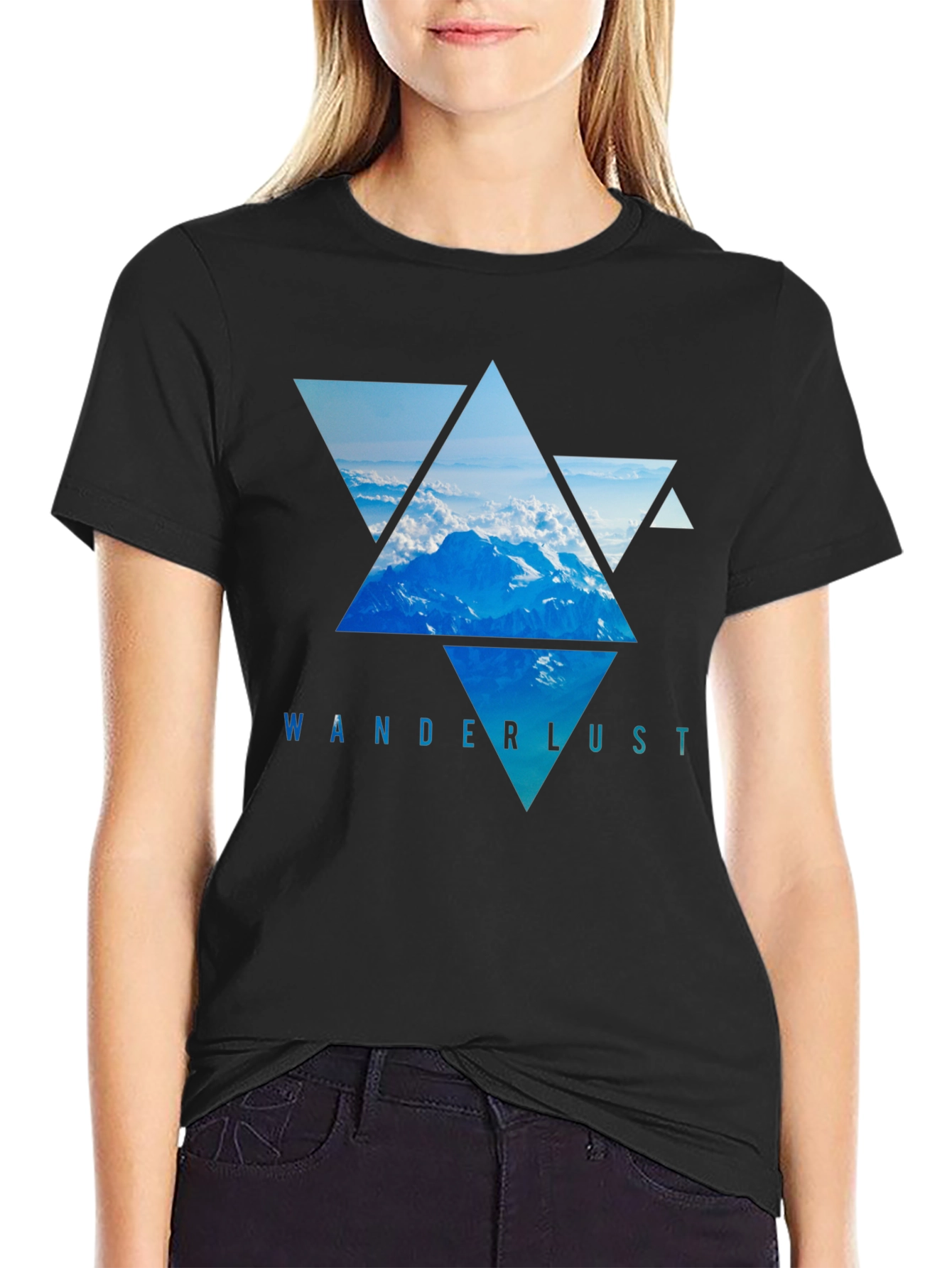 Wanderlust Mountain Triangle Graphic Tee