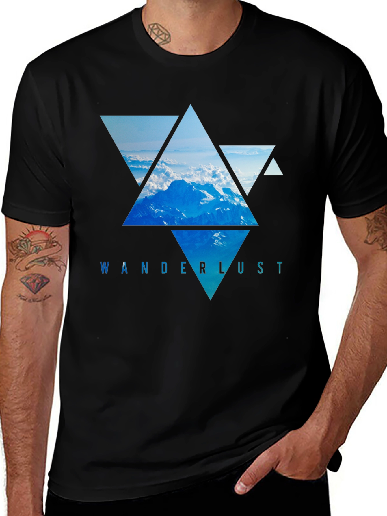 Wanderlust Mountain Triangle Graphic Tee