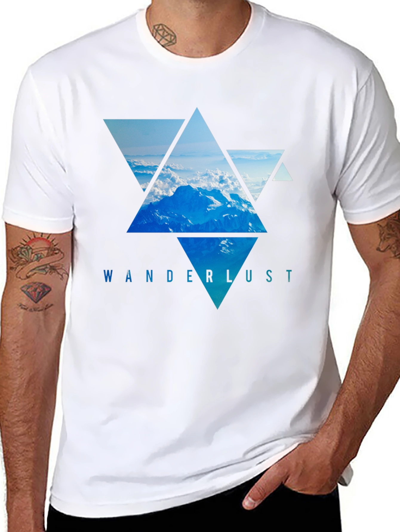 Wanderlust Mountain Triangle Graphic Tee