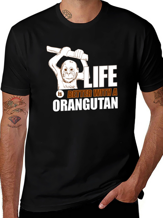 Orangutan Graphic Tee - Life is Better T-Shirt