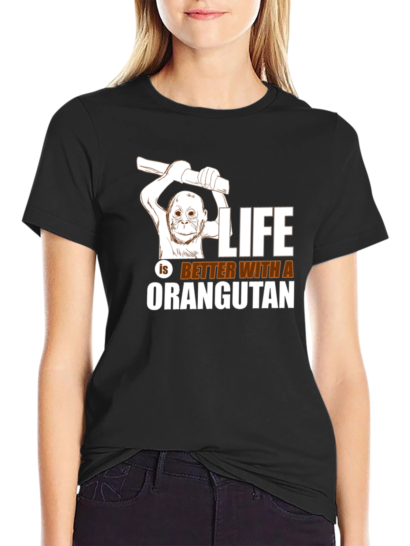 Orangutan Graphic Tee - Life is Better T-Shirt