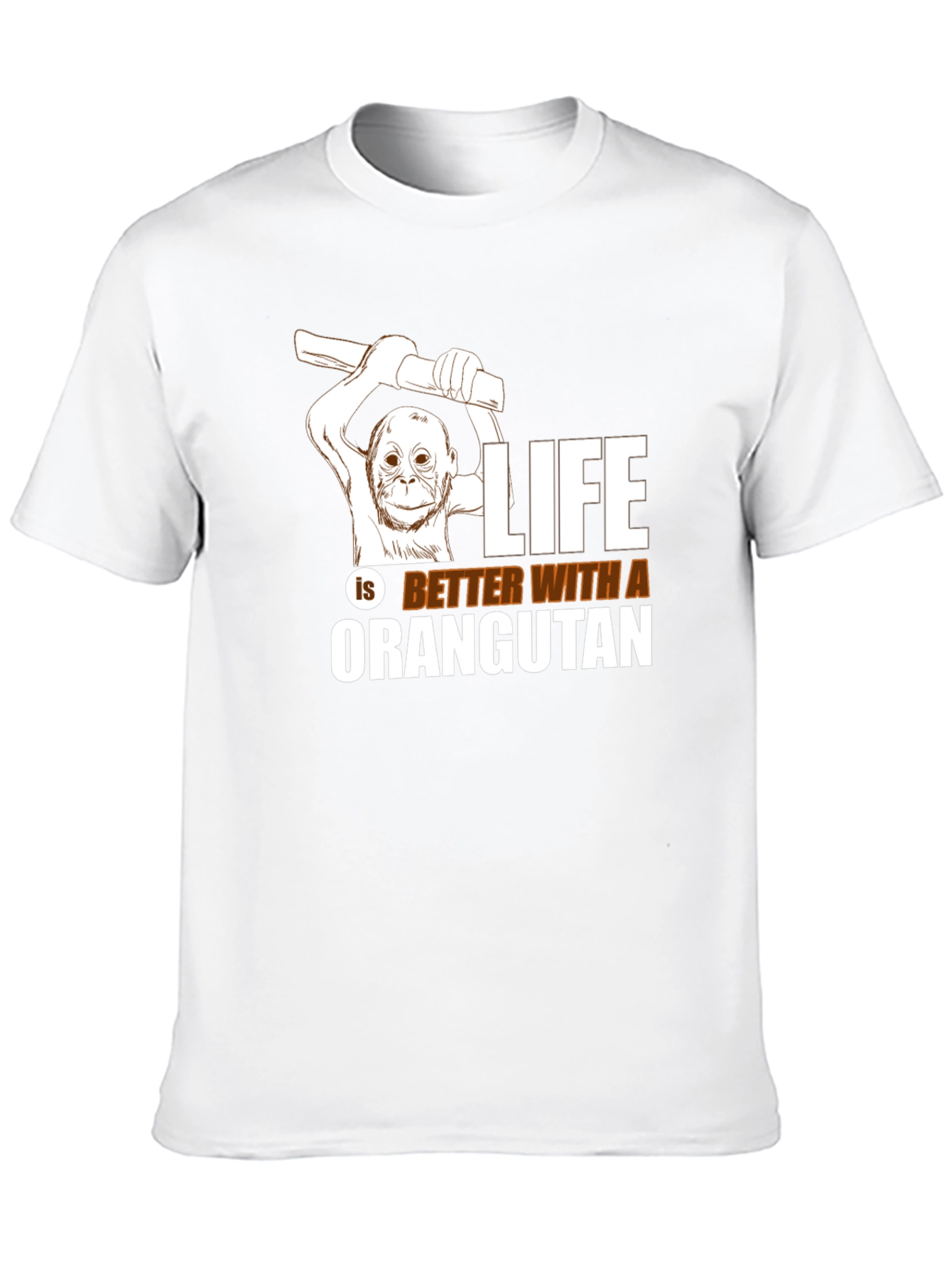 Orangutan Graphic Tee - Life is Better T-Shirt