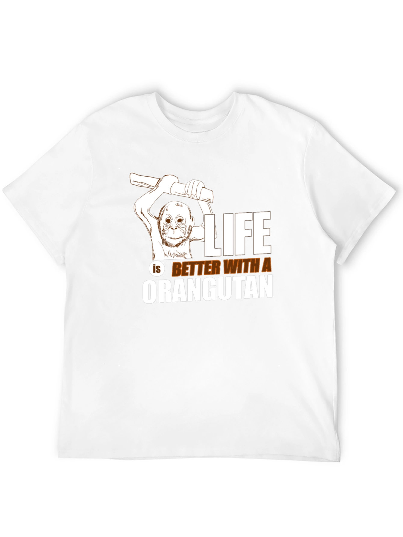 Orangutan Graphic Tee - Life is Better T-Shirt