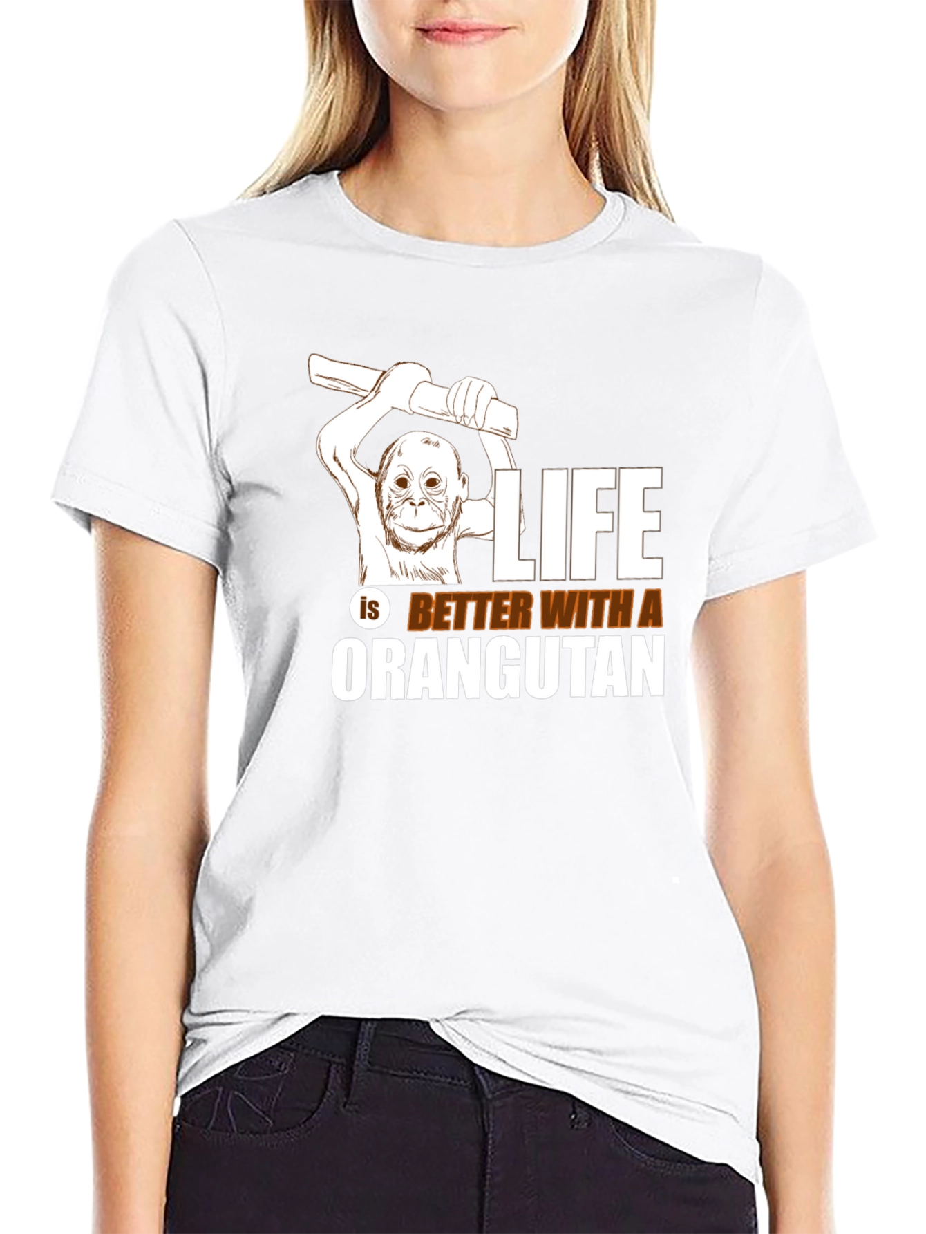 Orangutan Graphic Tee - Life is Better T-Shirt
