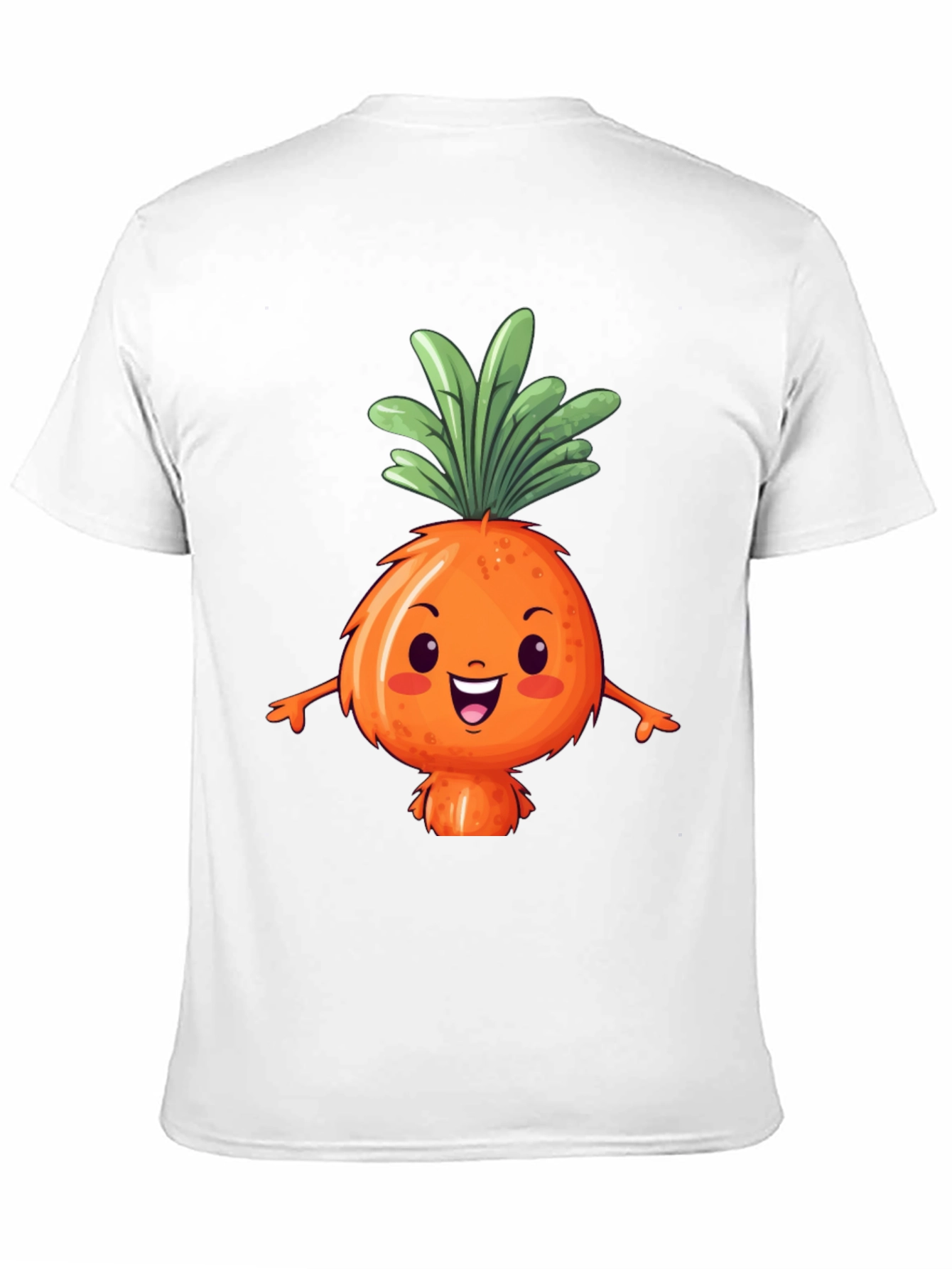 Cute Carrot Character Black T-Shirt
