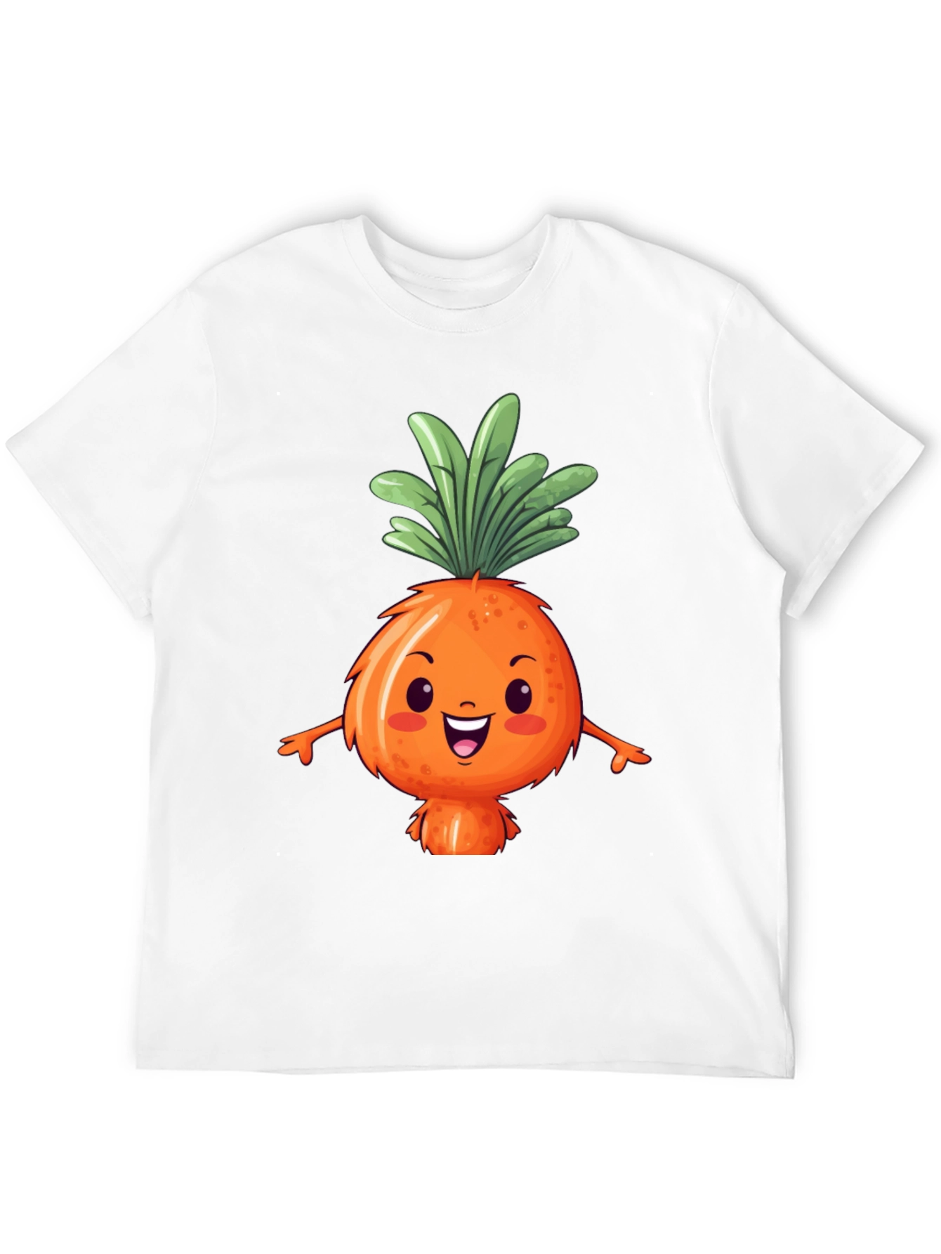 Cute Carrot Character Black T-Shirt