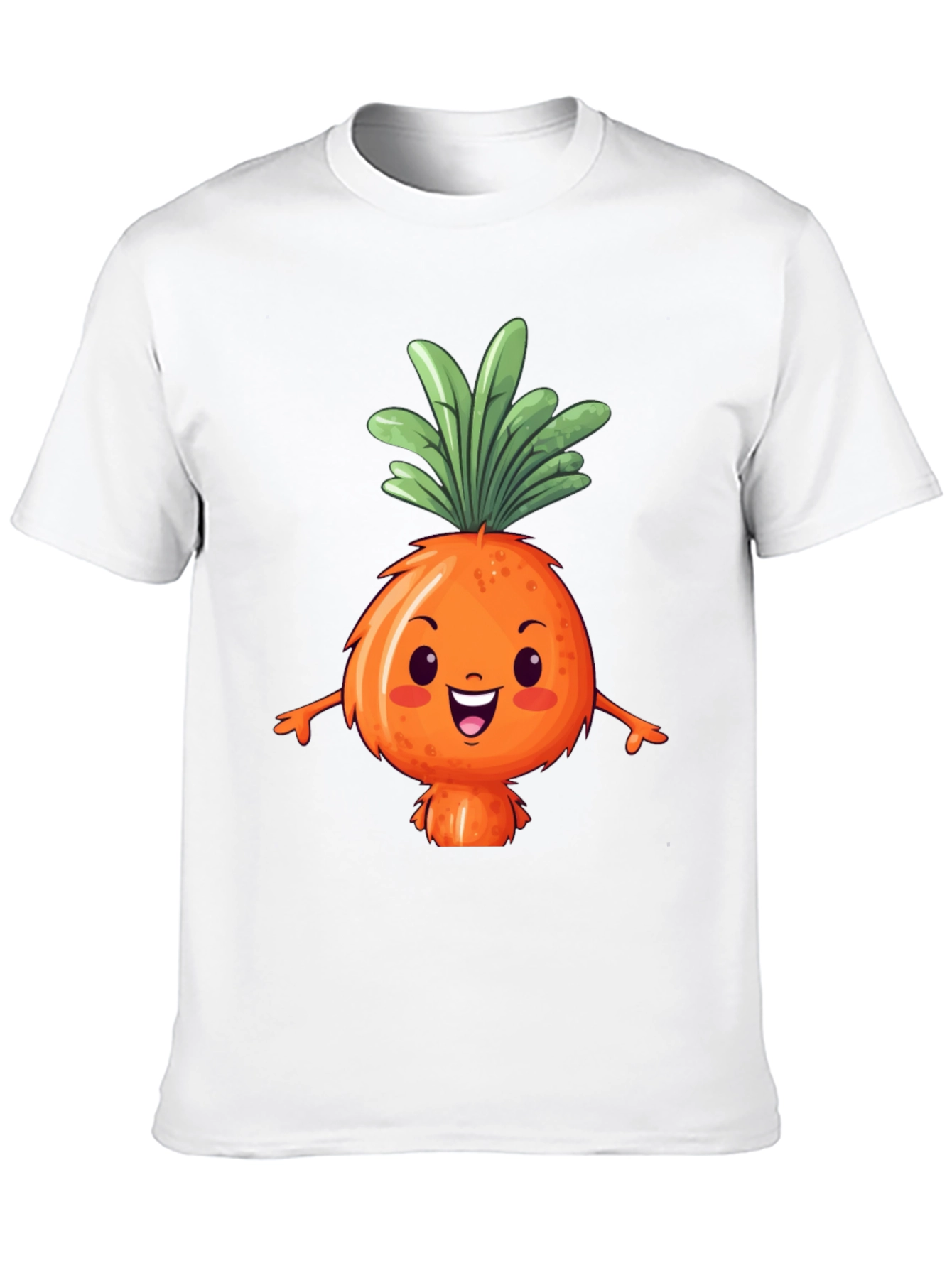 Cute Carrot Character Black T-Shirt