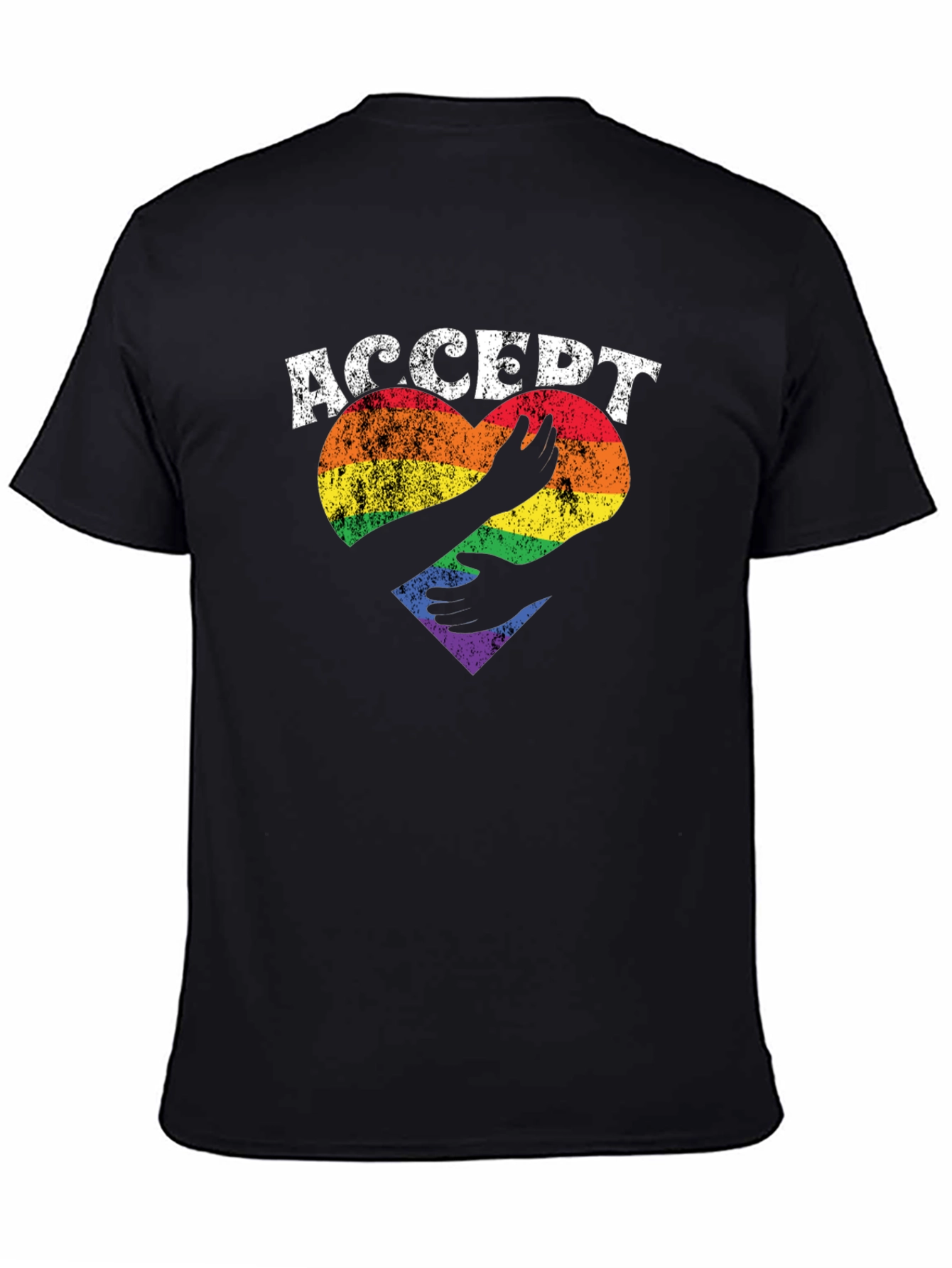 Acceptance Pride T-Shirt LGBT Rainbow Heart