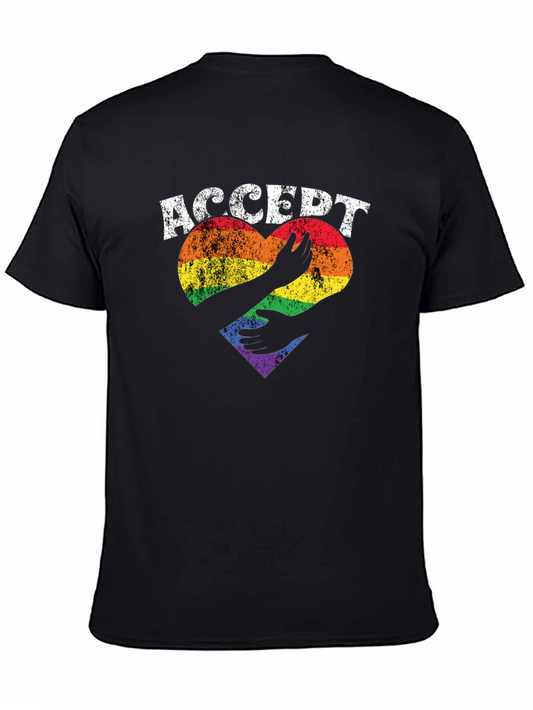 Acceptance Pride T-Shirt LGBT Rainbow Heart