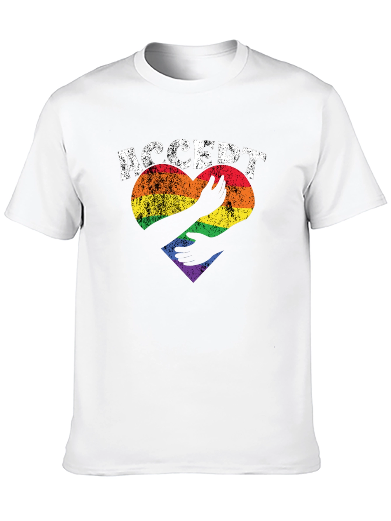 Acceptance Pride T-Shirt LGBT Rainbow Heart