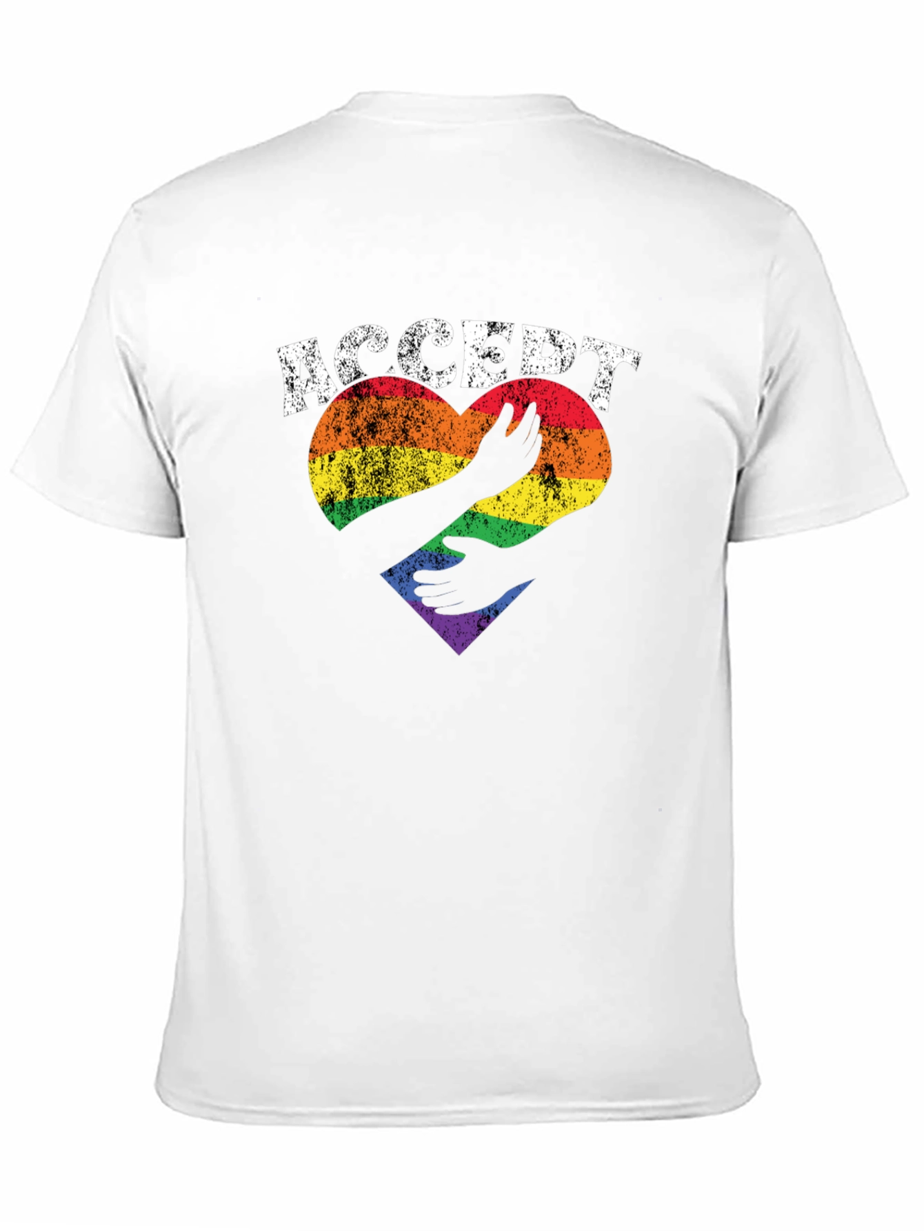 Acceptance Pride T-Shirt LGBT Rainbow Heart