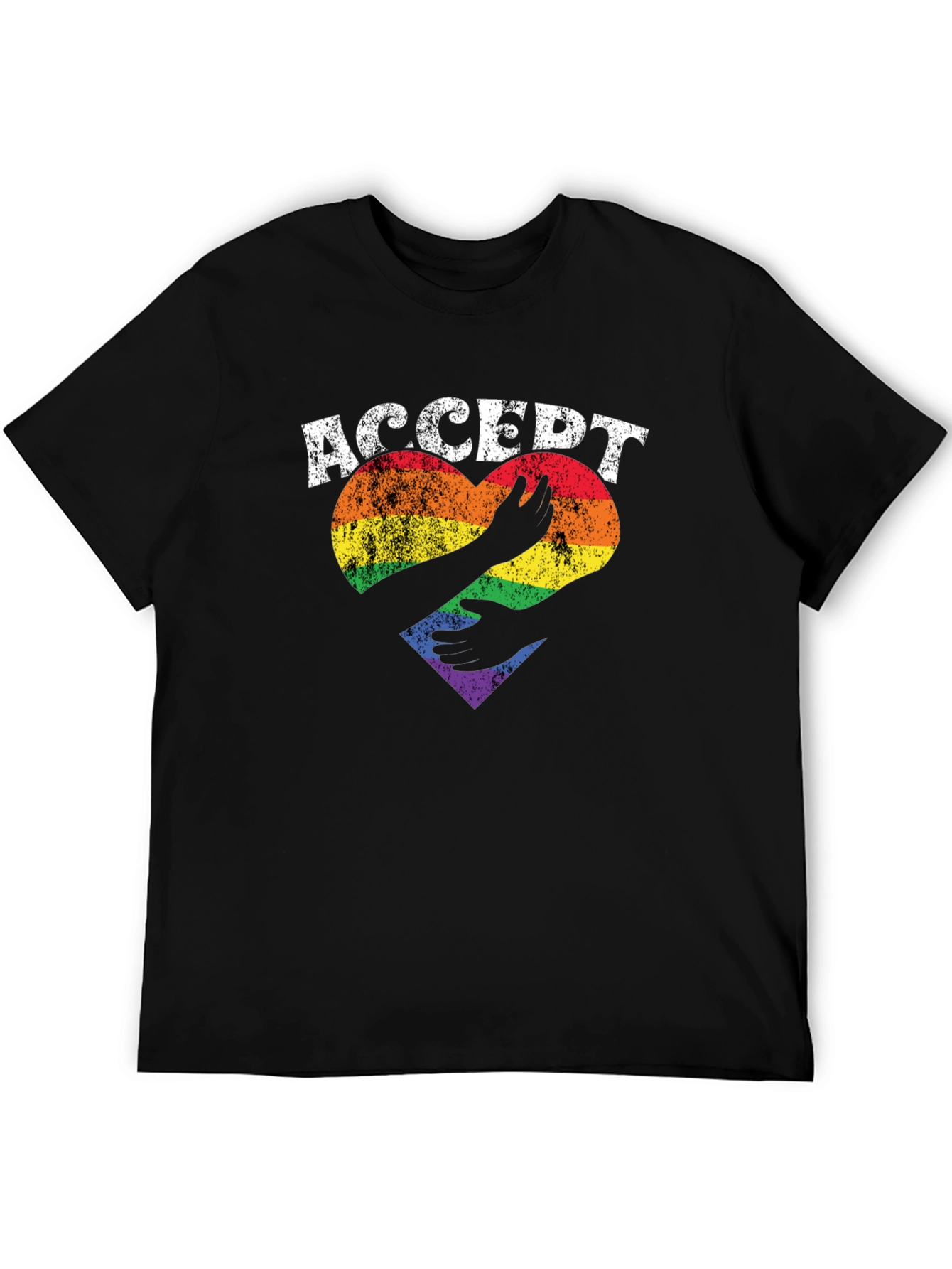 Acceptance Pride T-Shirt LGBT Rainbow Heart