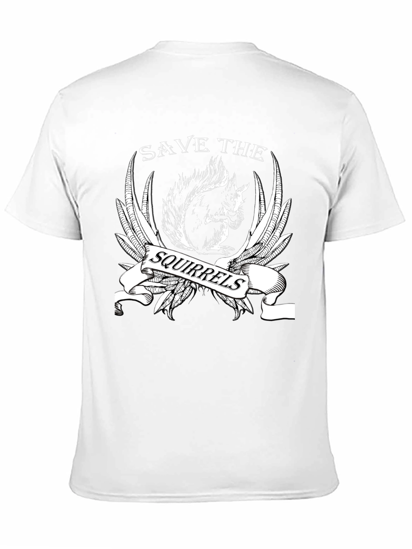 Save the Squirrels Graphic T-Shirt - Black Cotton Tee