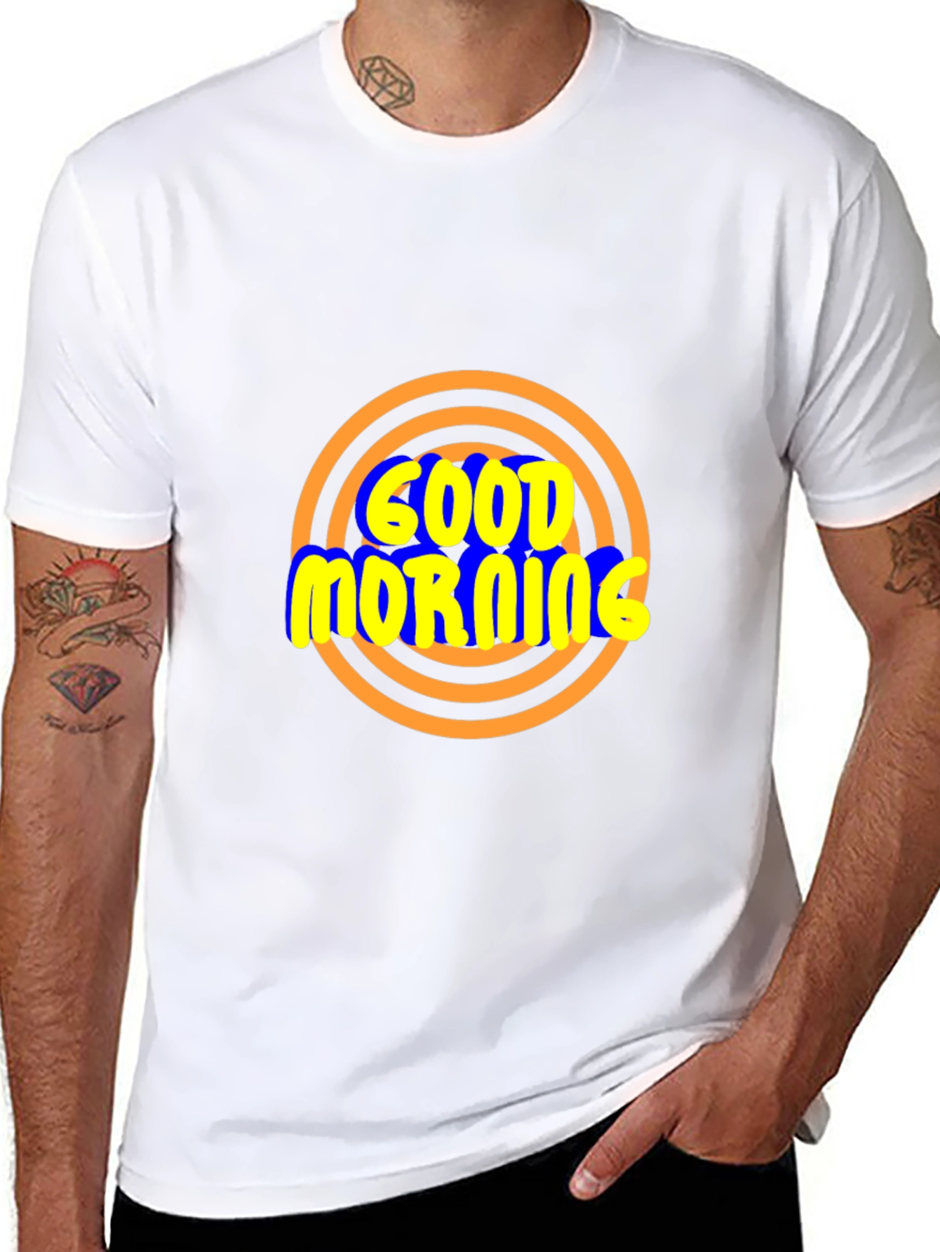 Good Morning Graphic T-Shirt - Stylish Black Tee