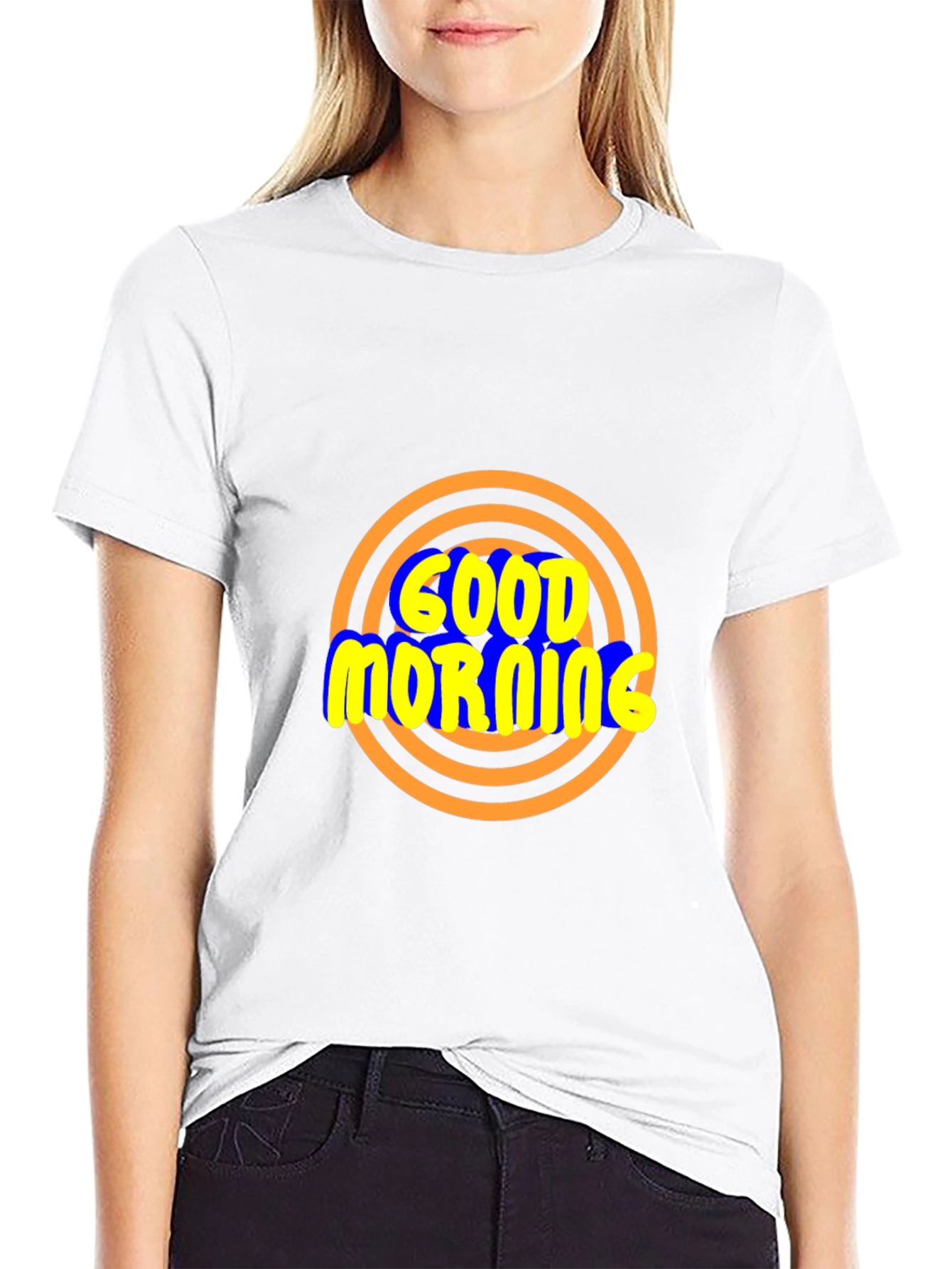 Good Morning Graphic T-Shirt - Stylish Black Tee