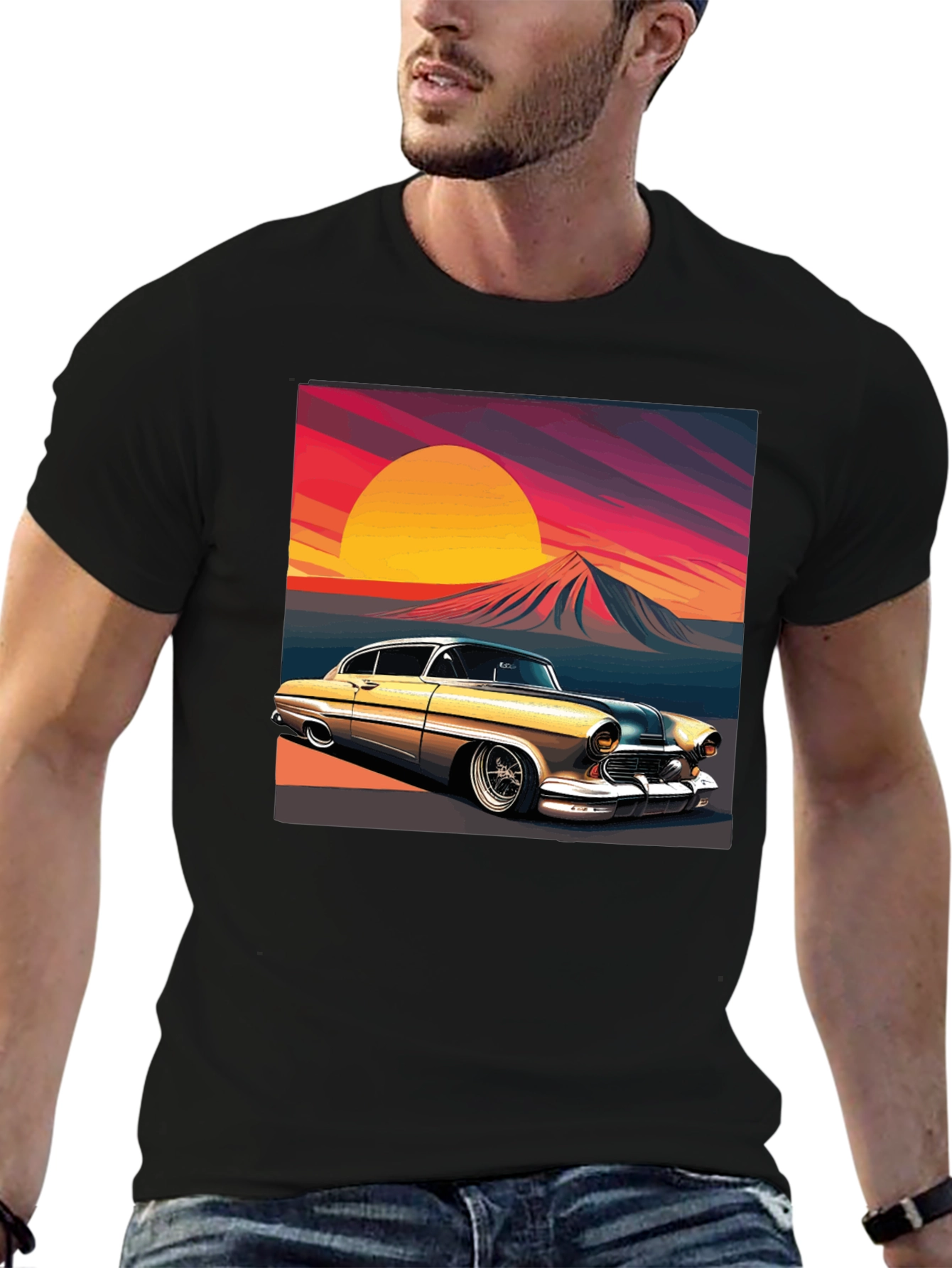 Classic Car Sunset T-Shirt