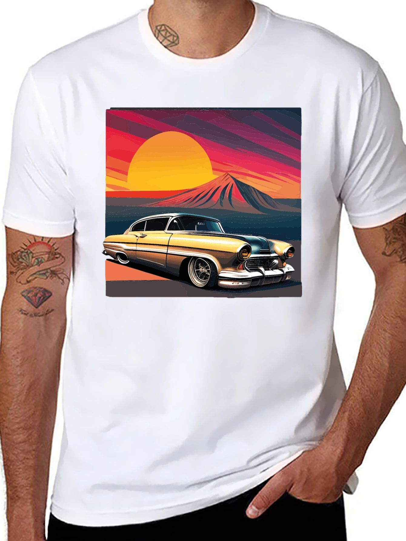 Classic Car Sunset T-Shirt