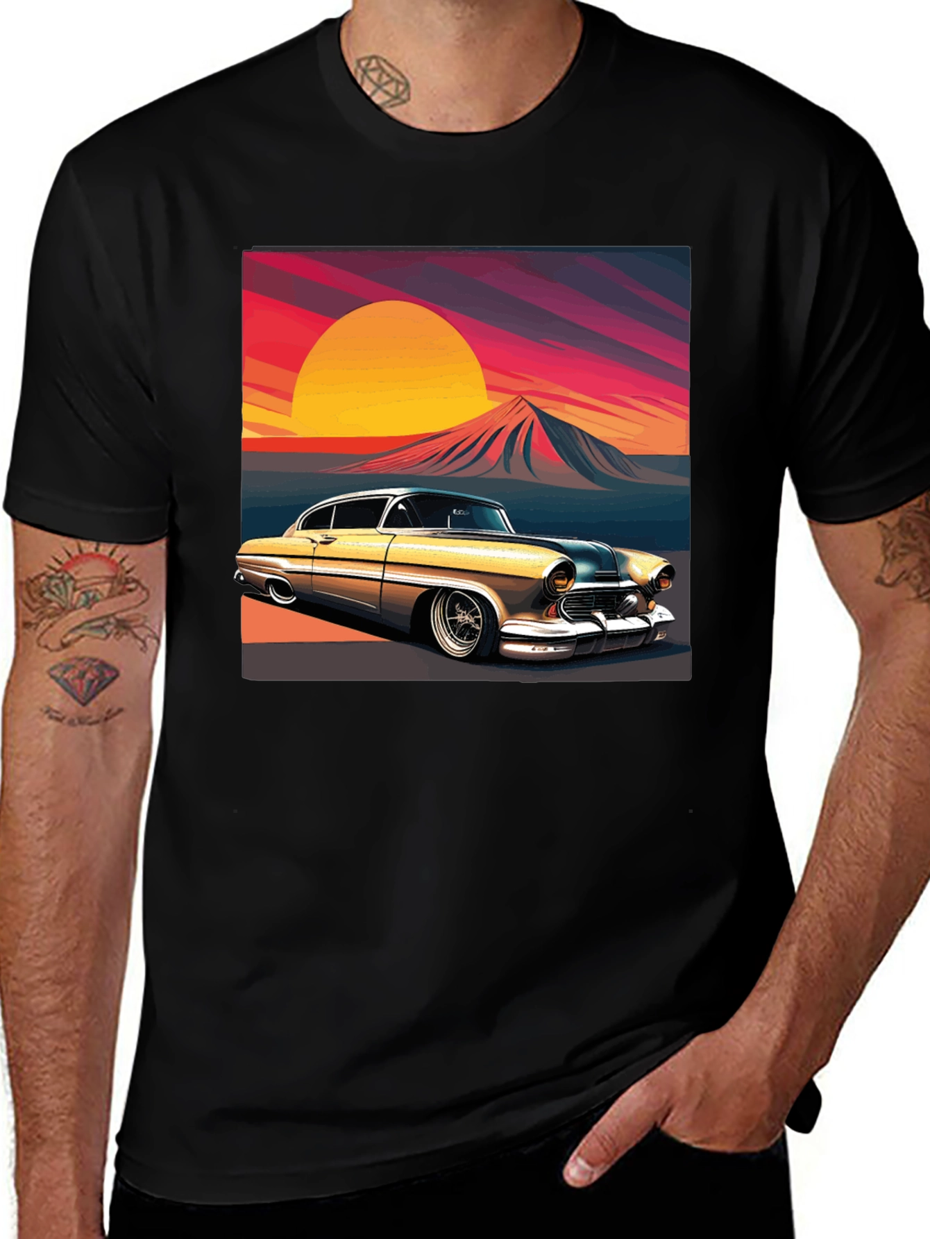 Classic Car Sunset T-Shirt