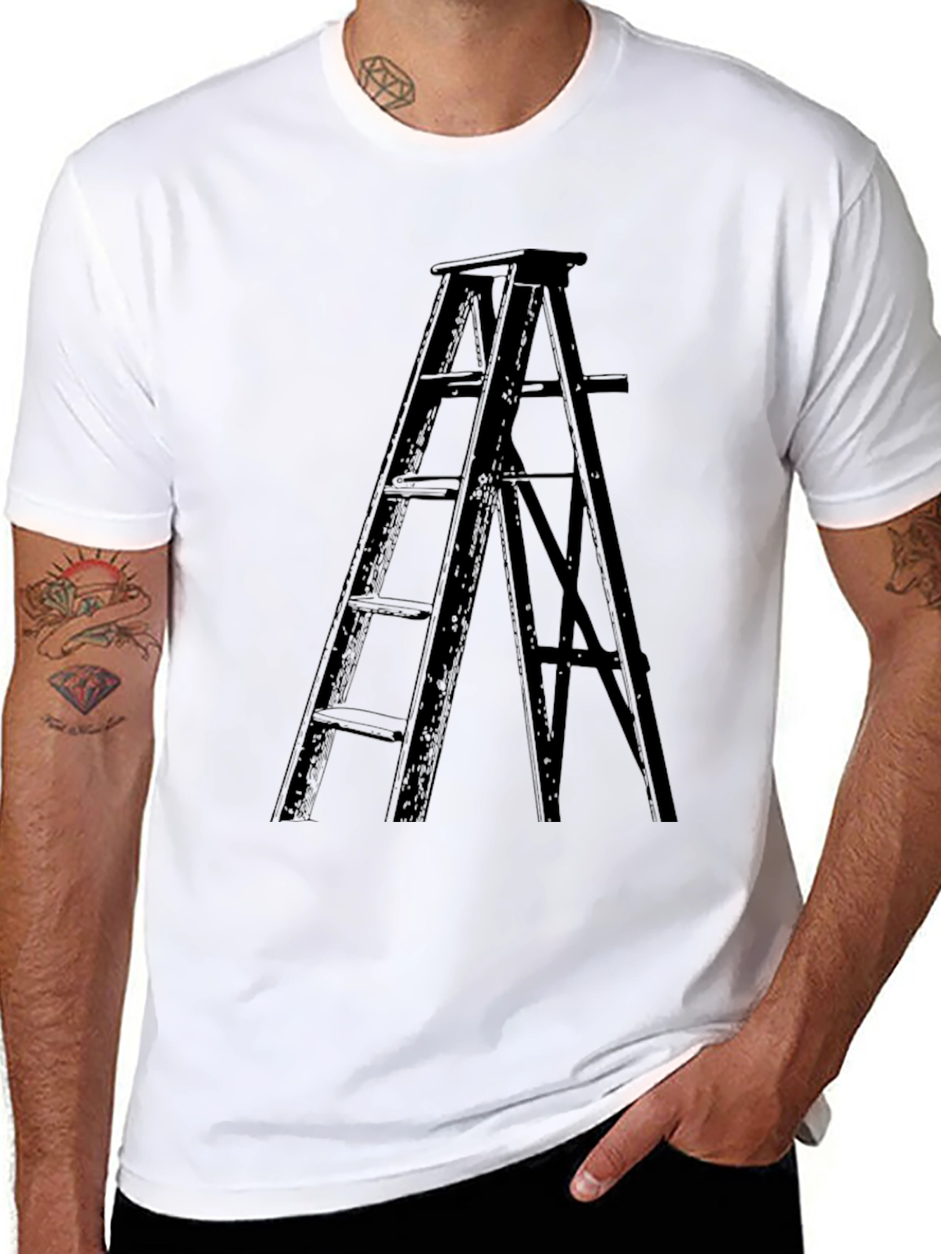 Ladder Graphic Tee - Black Unisex Shirt
