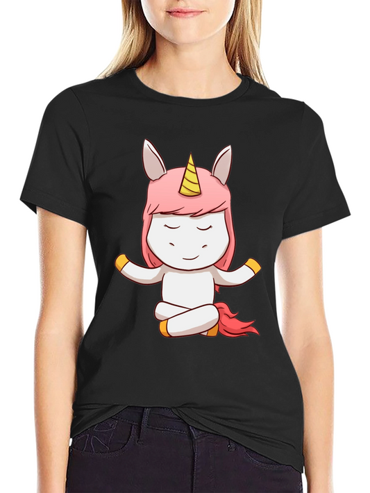 Unicorn Yoga T-Shirt - Meditating Cartoon Tee
