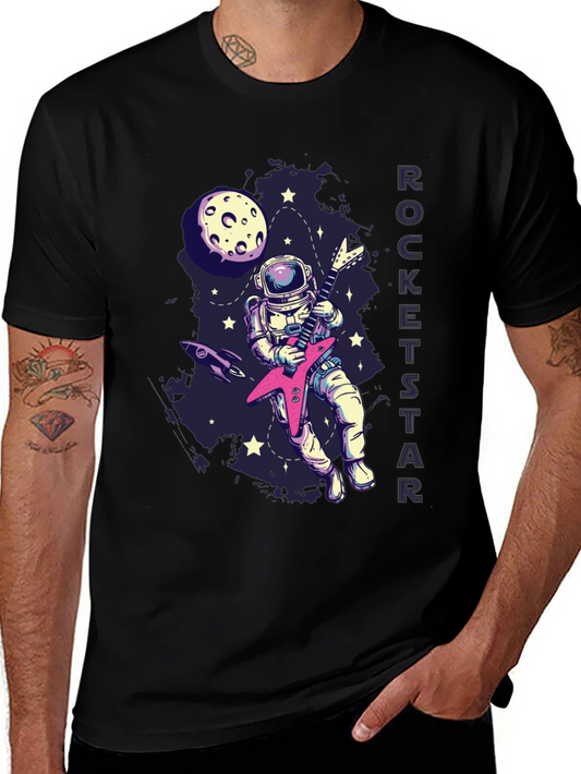 Astronaut Guitarist Graphic T-Shirt - Rock Out in Space!
