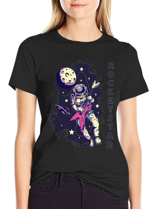 Astronaut Guitarist Graphic T-Shirt - Rock Out in Space!