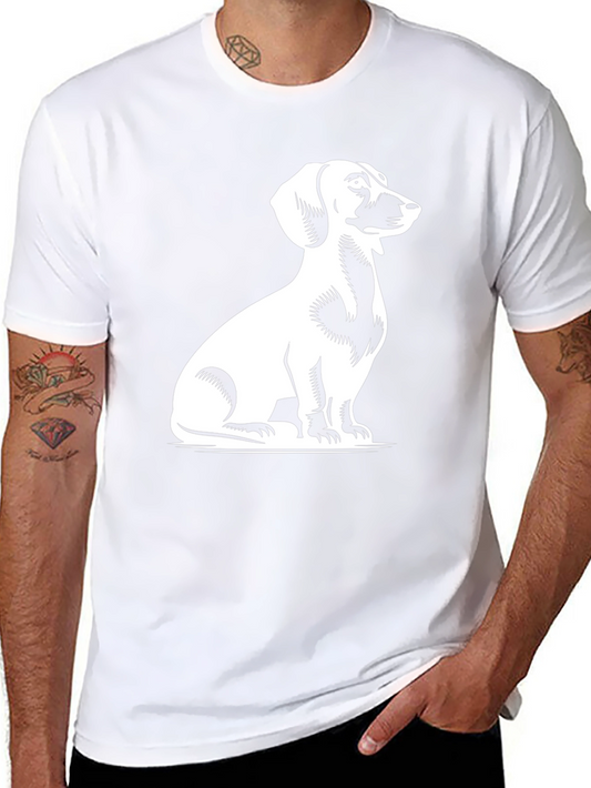 Dachshund Dog Graphic Tee - Black Cotton Shirt