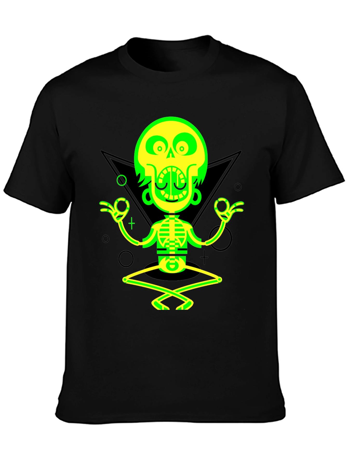 Yoga Skeleton Graphic Tee - Black