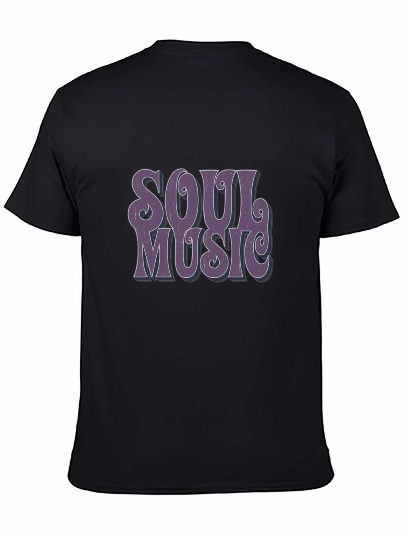 Retro Soul Music Graphic Tee - Black Casual T-Shirt