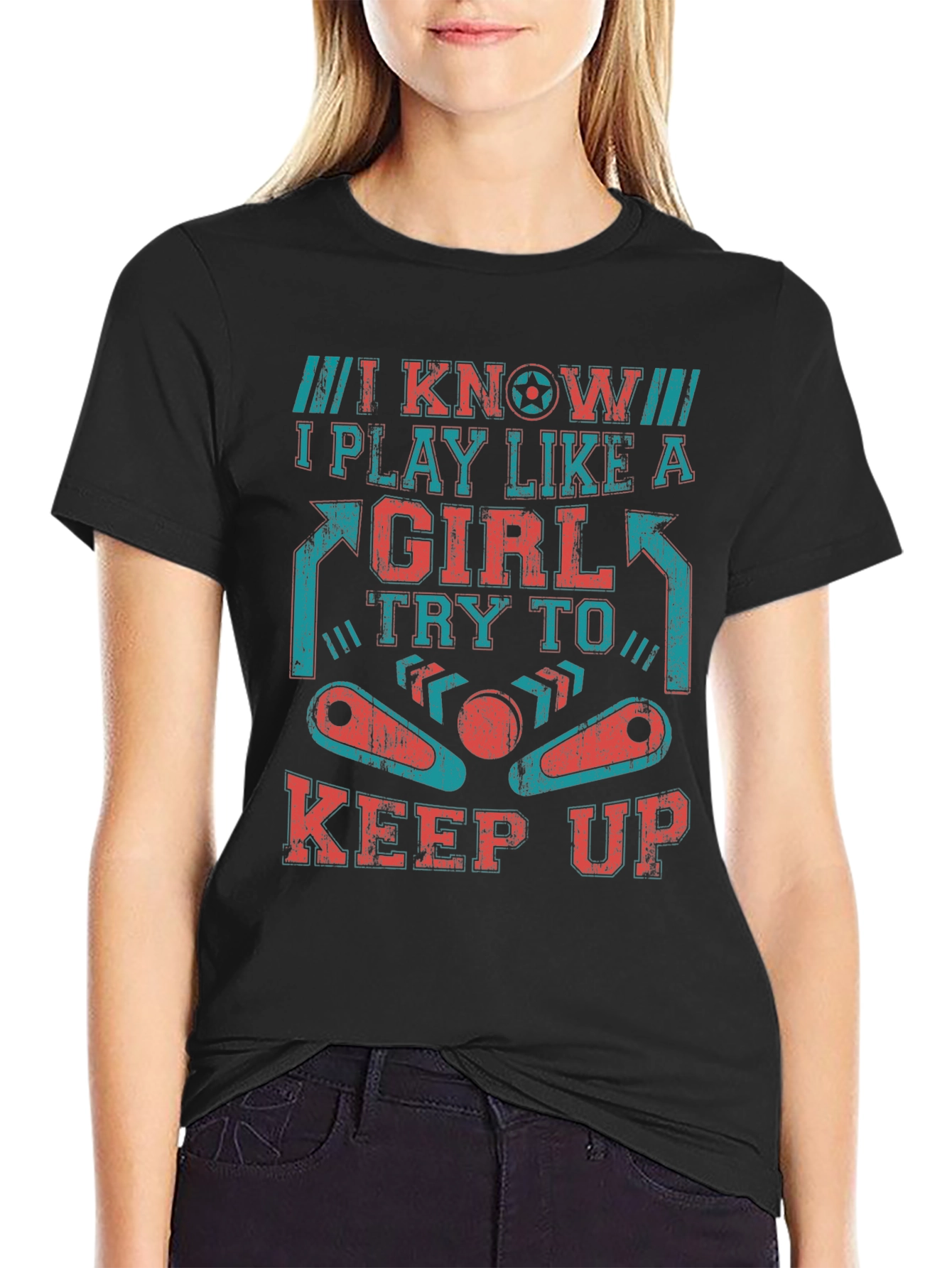 I Know I Play Like A Girl Pinball T-Shirt