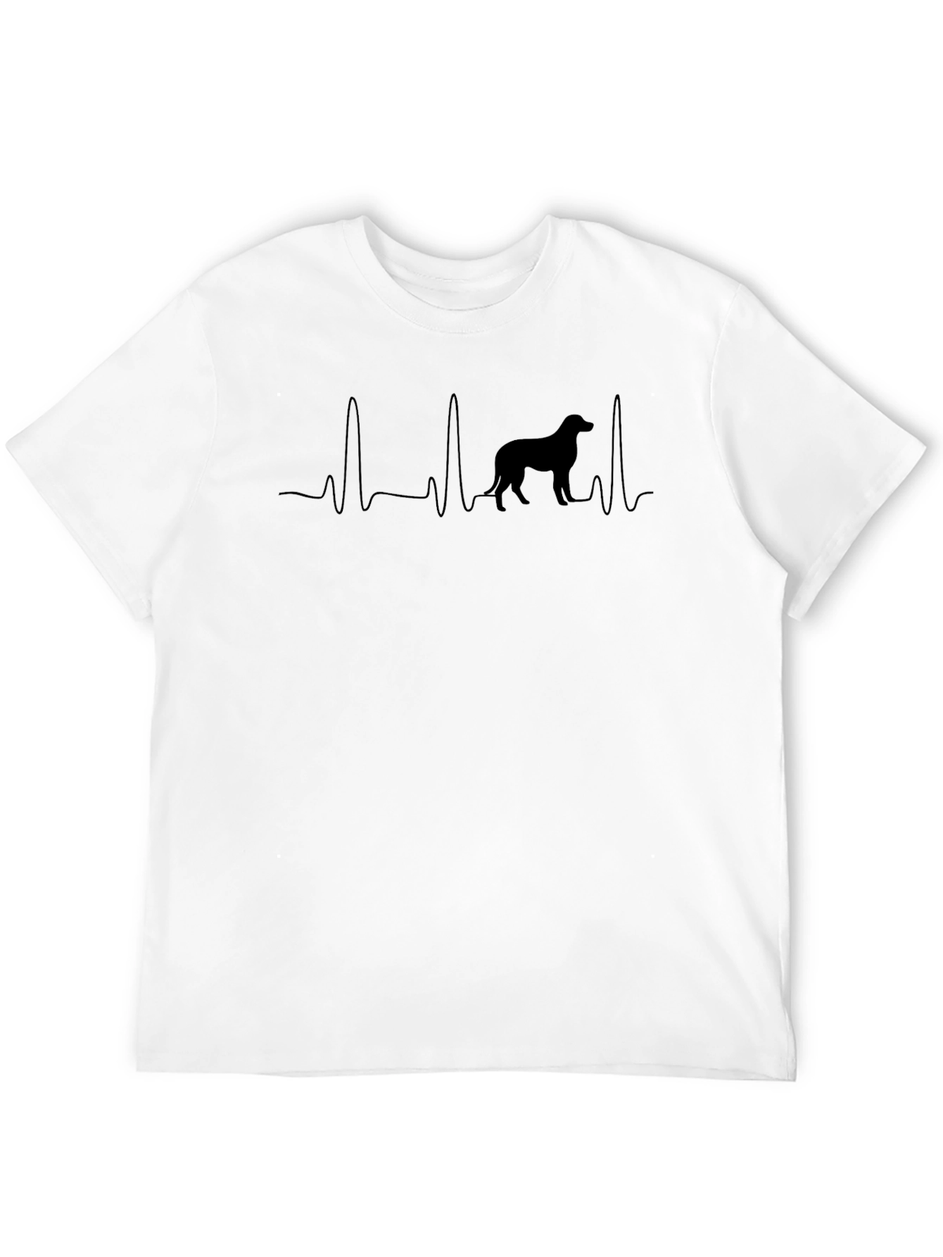 Dog Lover Heartbeat T-Shirt - Black